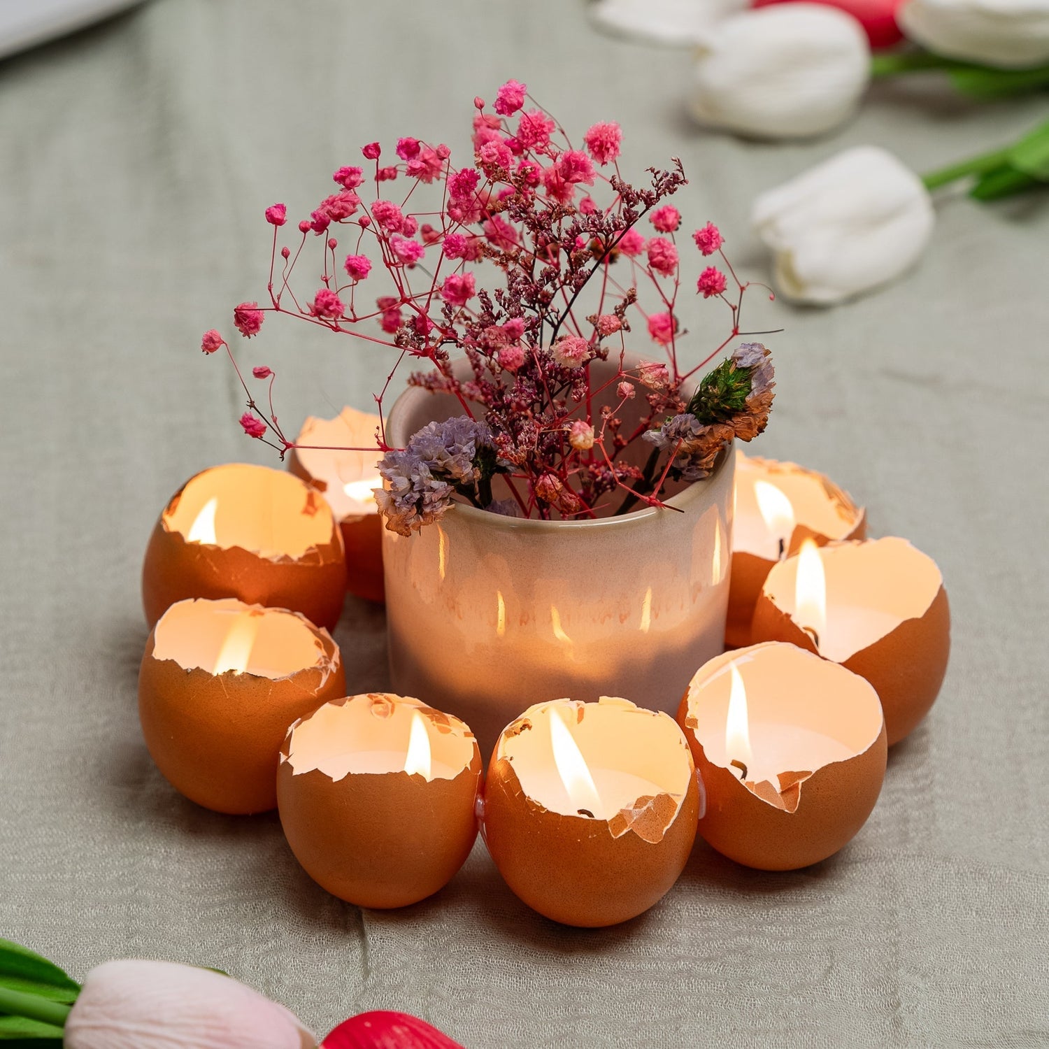 DIY-Eierkranz: Kerzenreste verwerten im Simsafix