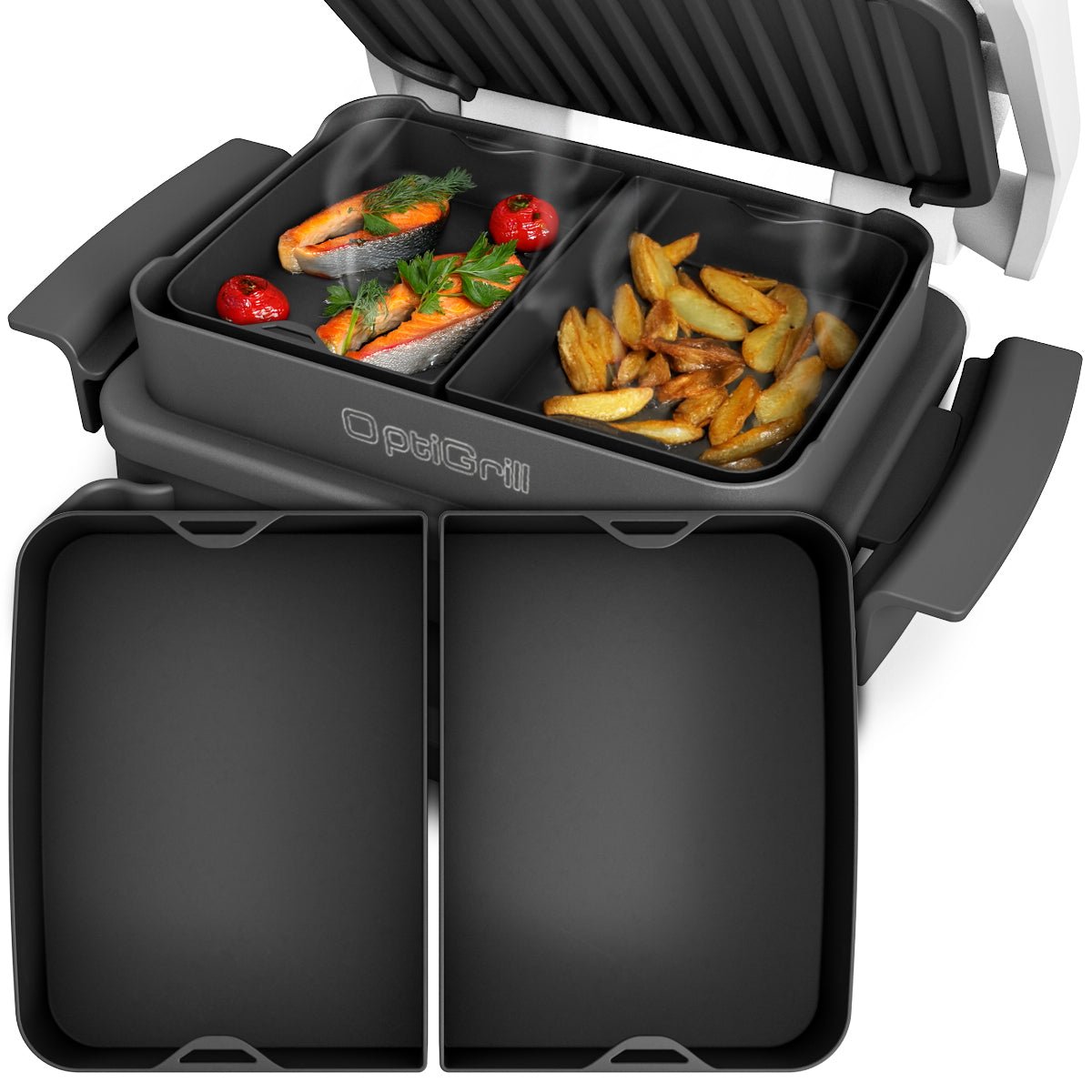 ZauberFry | Backschalenteiler kompatibel mit Tefal OptiGrill, Elite, Plus +, Elite Plus, 4in1, 2in1 - Wundermix GmbH