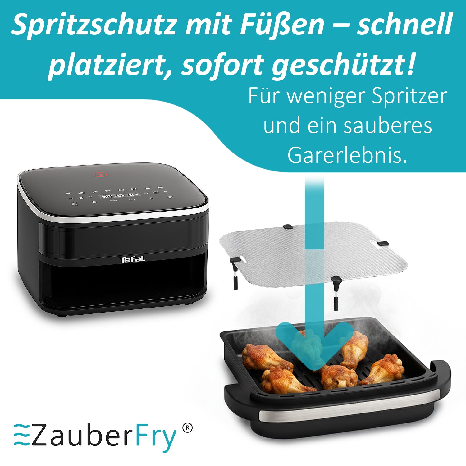 ZauberFry | Spritzschutz für Tefal Easy Fry XL Surface Airfryer - Wundermix GmbH