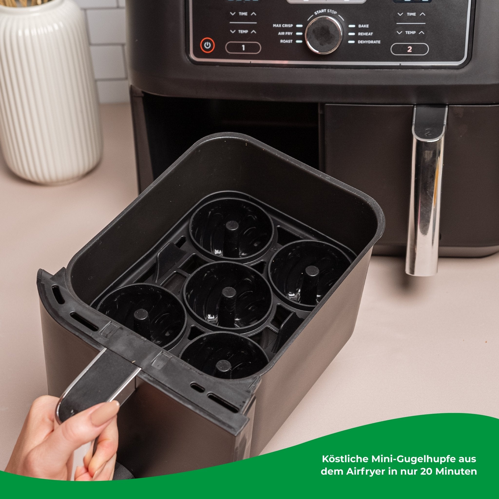ZauberFry - Backform „Mini - Gugelhupf“ kompatibel mit Ninja Airfryer (2er - Set) - Wundermix GmbH