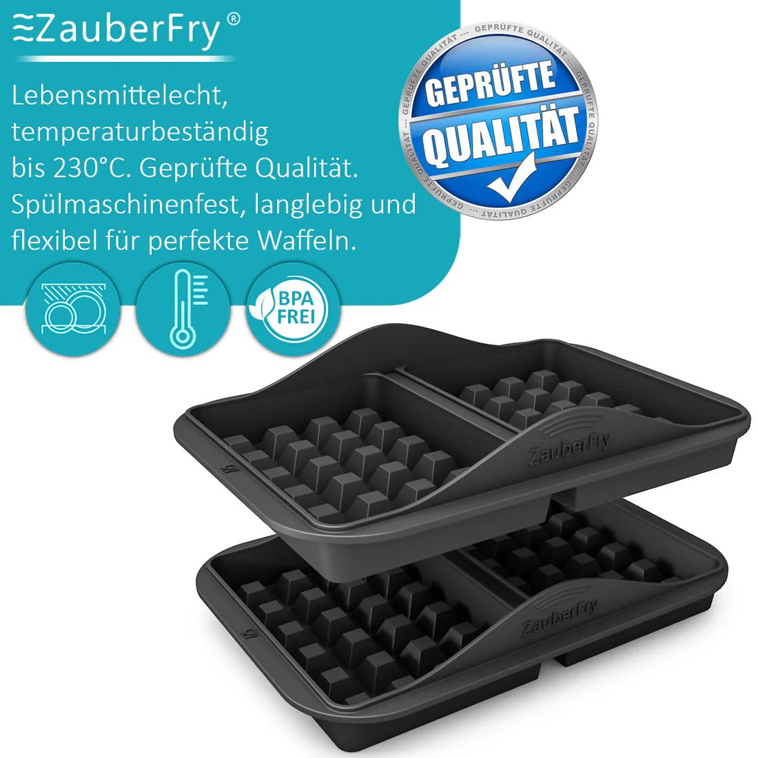 ZauberFry - Backform Waffeleinsatz kompatibel mit Ninja Airfryer (2er - Set) - Wundermix GmbH