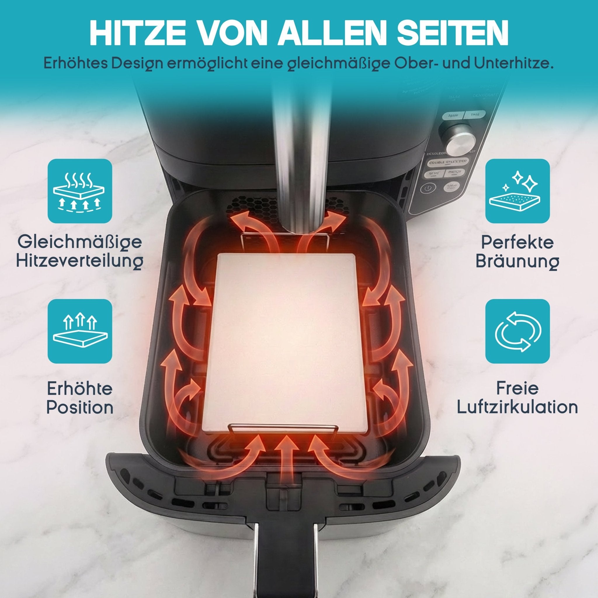 WunderFry | Airfryer Pizzastein mit Edelstahlrahmen - Wundermix GmbH