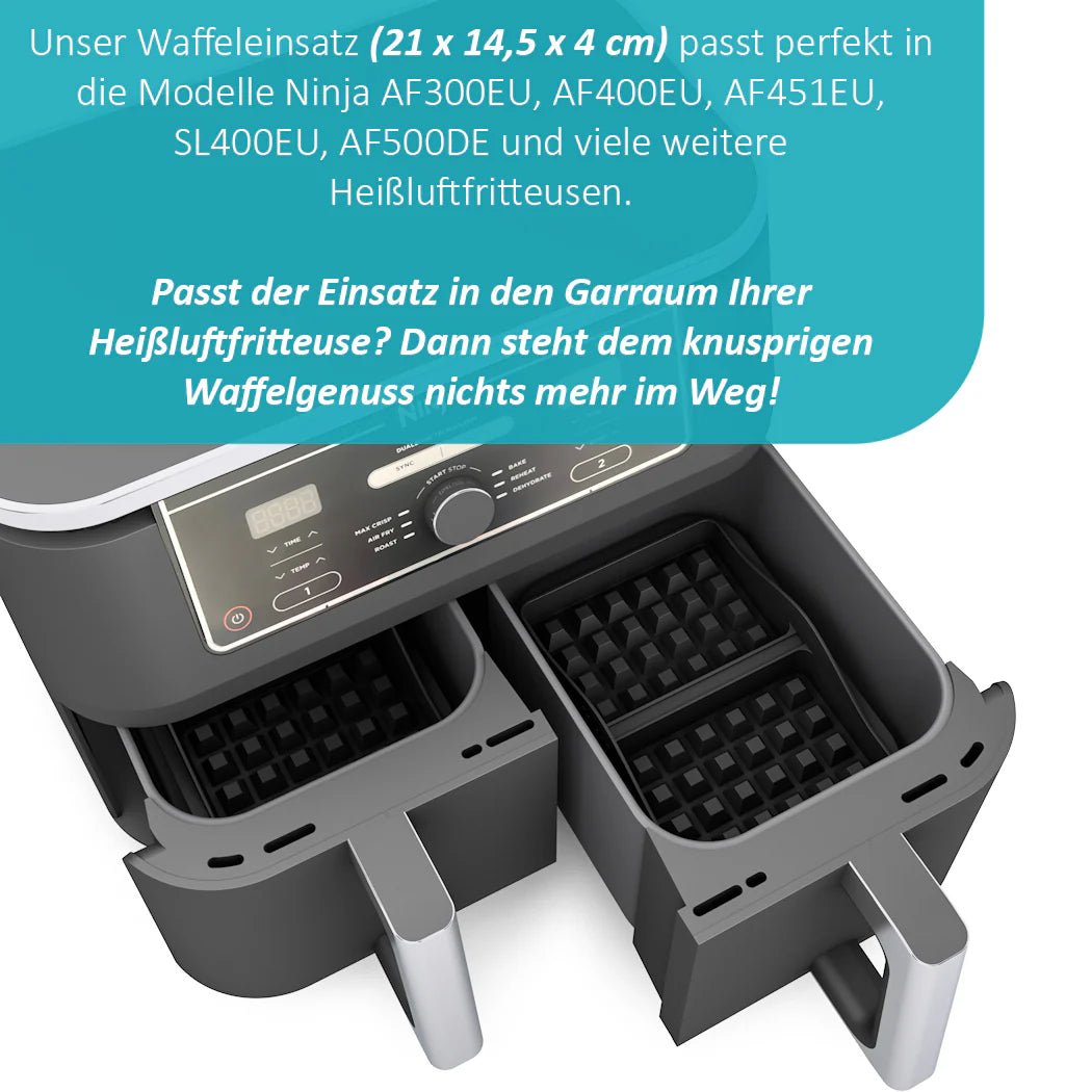 ZauberFry - Backform Waffeleinsatz kompatibel mit Ninja Airfryer (2er - Set) - Wundermix GmbH