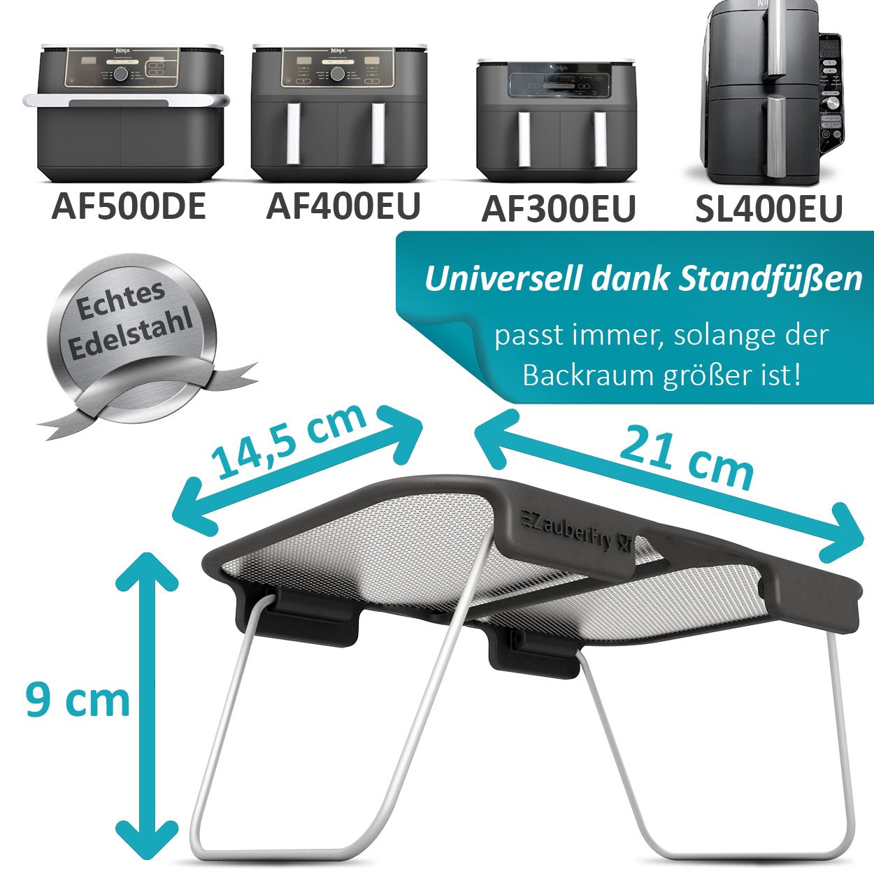 ZauberFry | Universeller Spritzschutz für Ninja AF300EU, SL300EU, AF500EU, SL400EU (2er - Set) - Wundermix GmbH