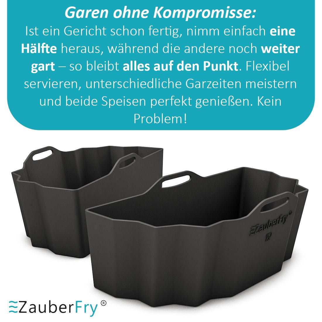 ZauberFry | DUAL Silikonform für AirFryer kompatibel mit Philips, Cosori und mehr - Wundermix GmbH