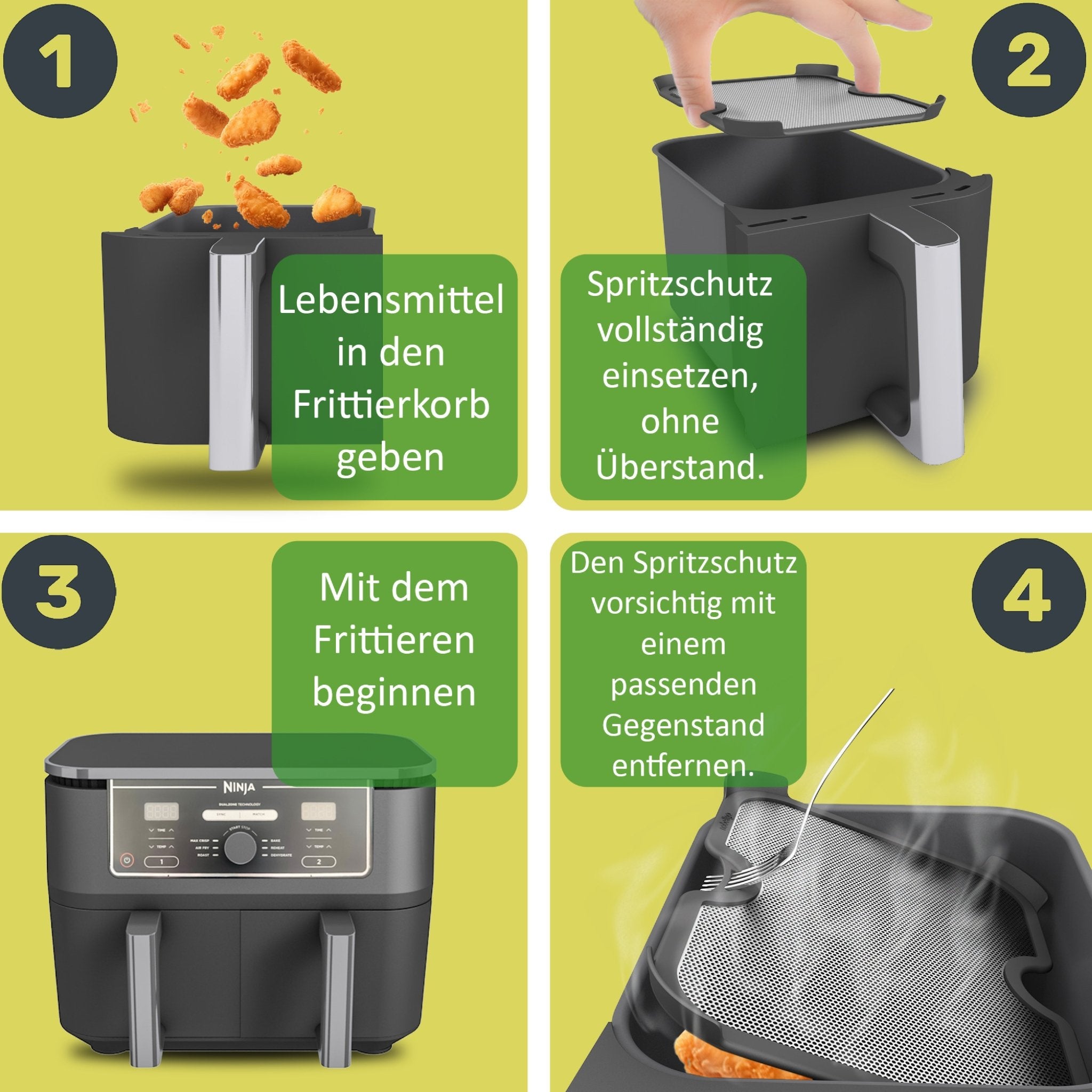 ZauberFry - Spritzschutz kompatibel mit Ninja Airfryer (2er - Set) - Wundermix GmbH