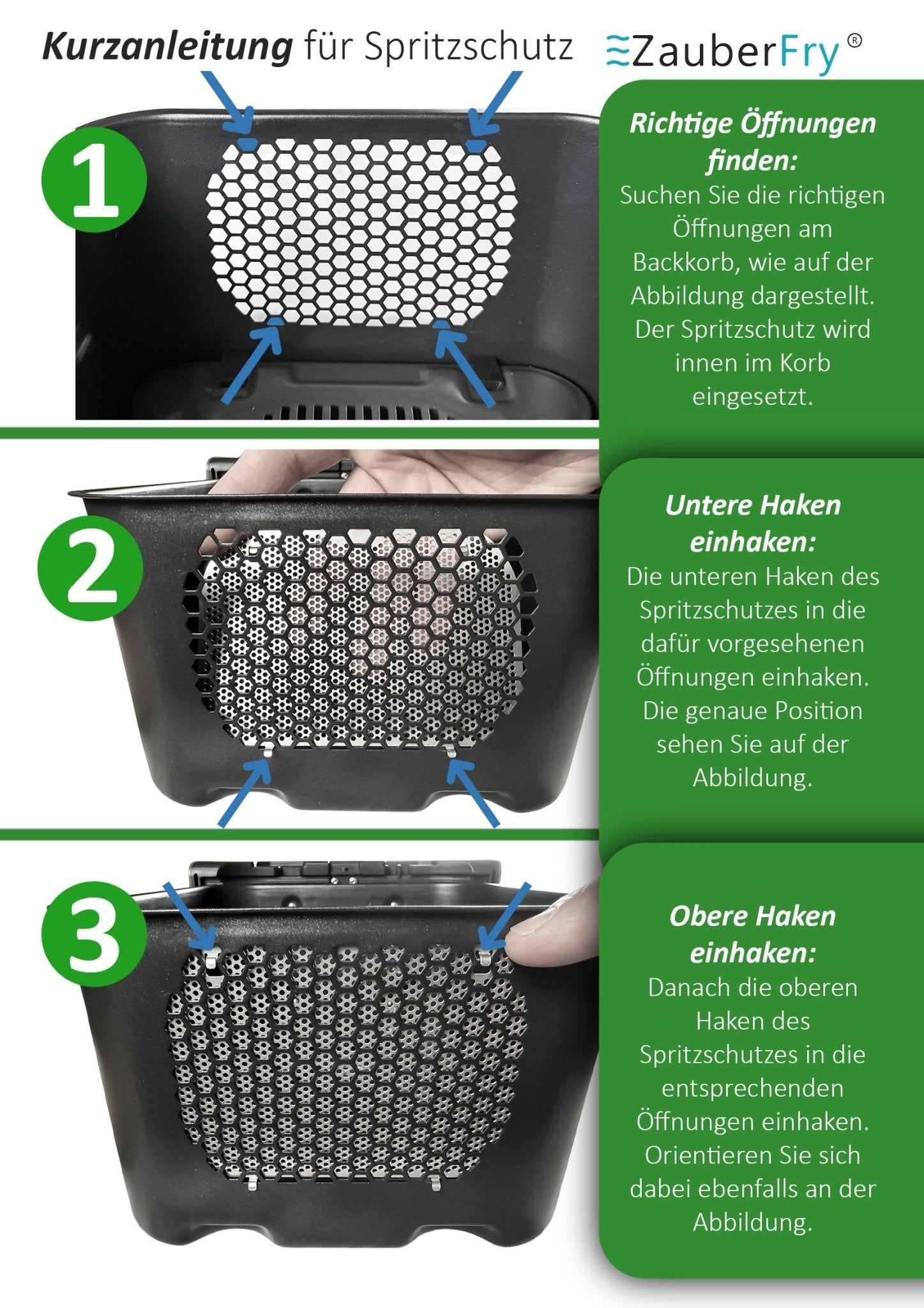 ZauberFry - Spritzschutz kompatibel mit Ninja Double Stack SL400EU Heißluftfritteuse (2er - Set) - Wundermix GmbH