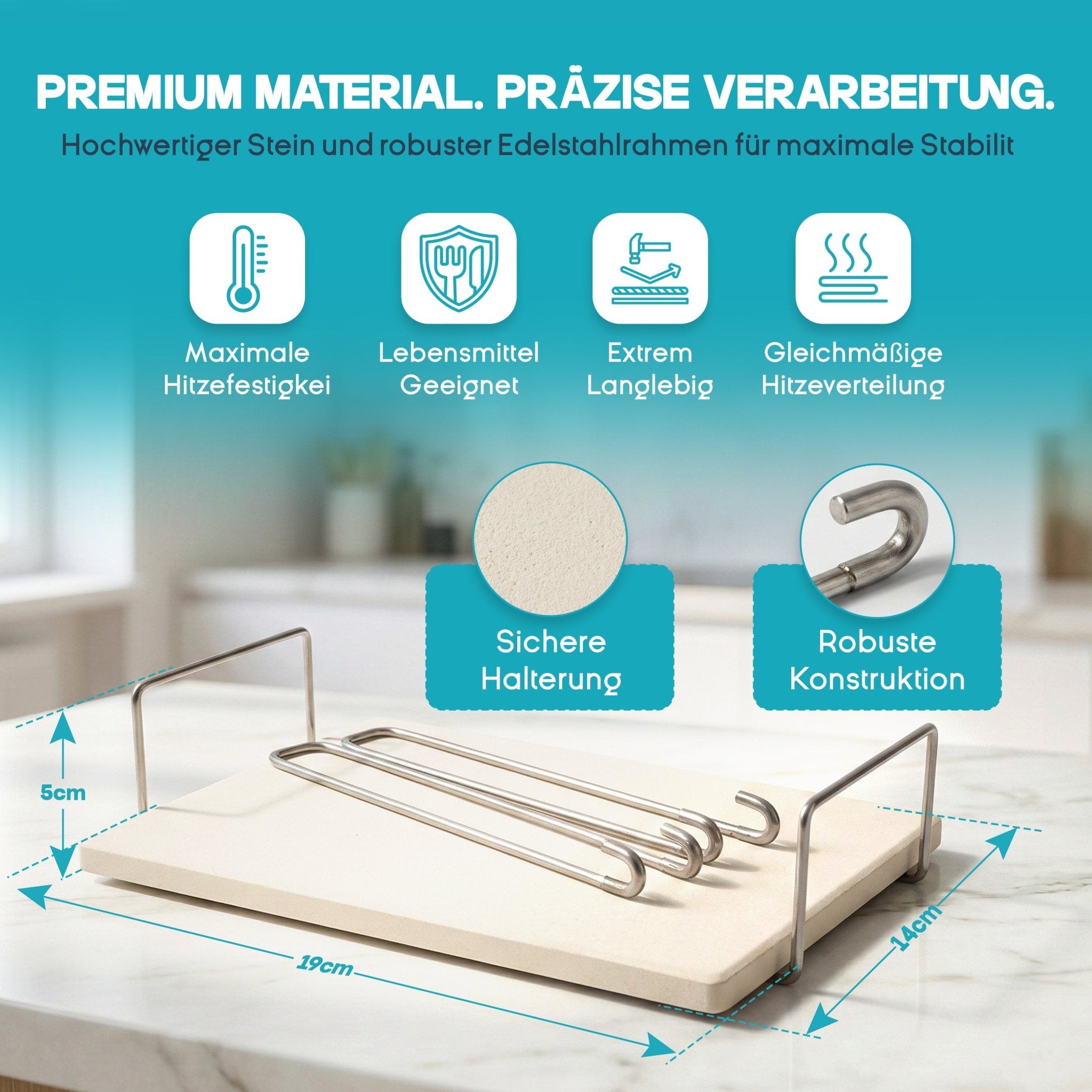 WunderFry | Airfryer Pizzastein mit Edelstahlrahmen - Wundermix GmbH