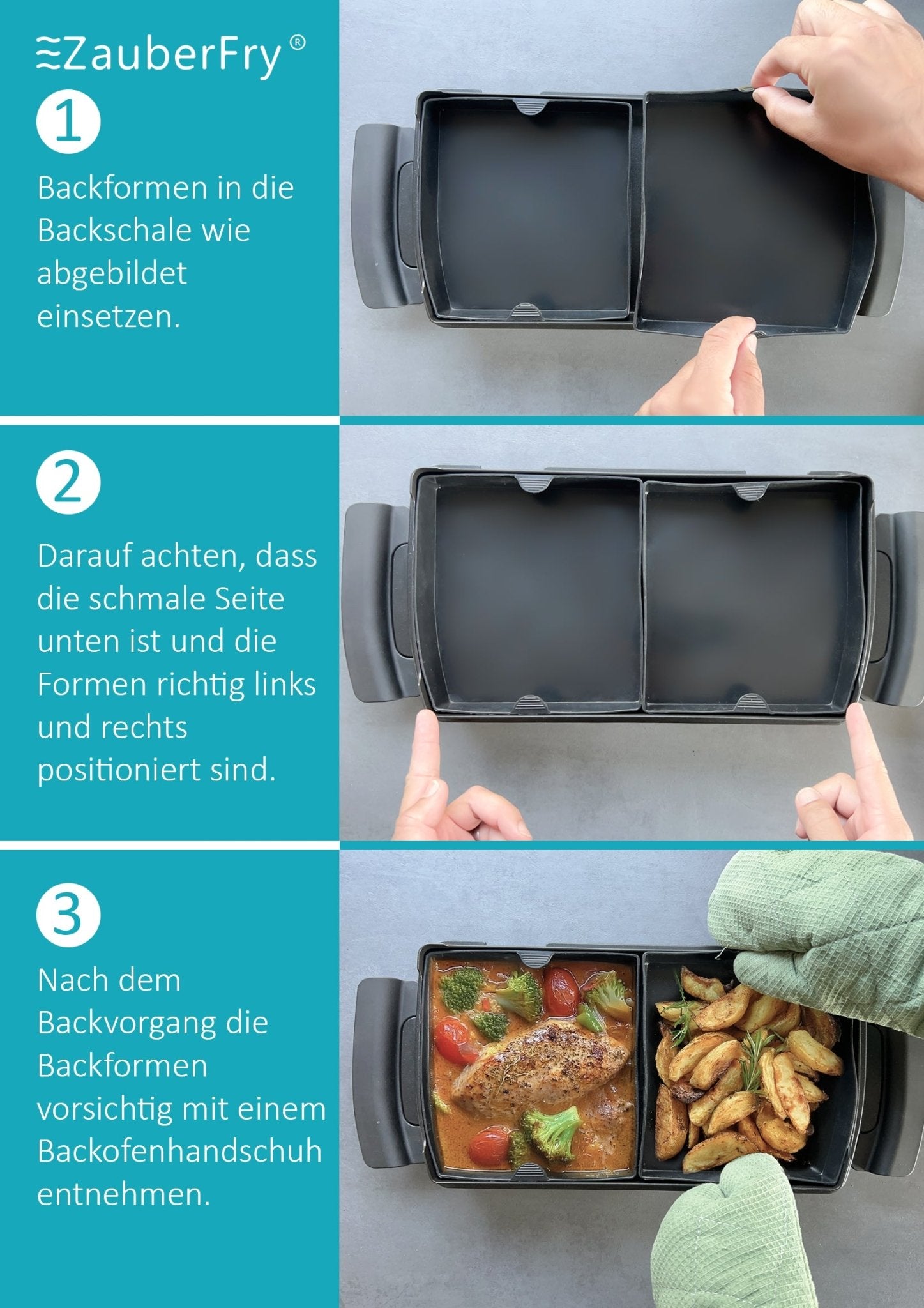 ZauberFry | Backschalenteiler kompatibel mit Tefal OptiGrill XL, Elite, Plus - Wundermix GmbH