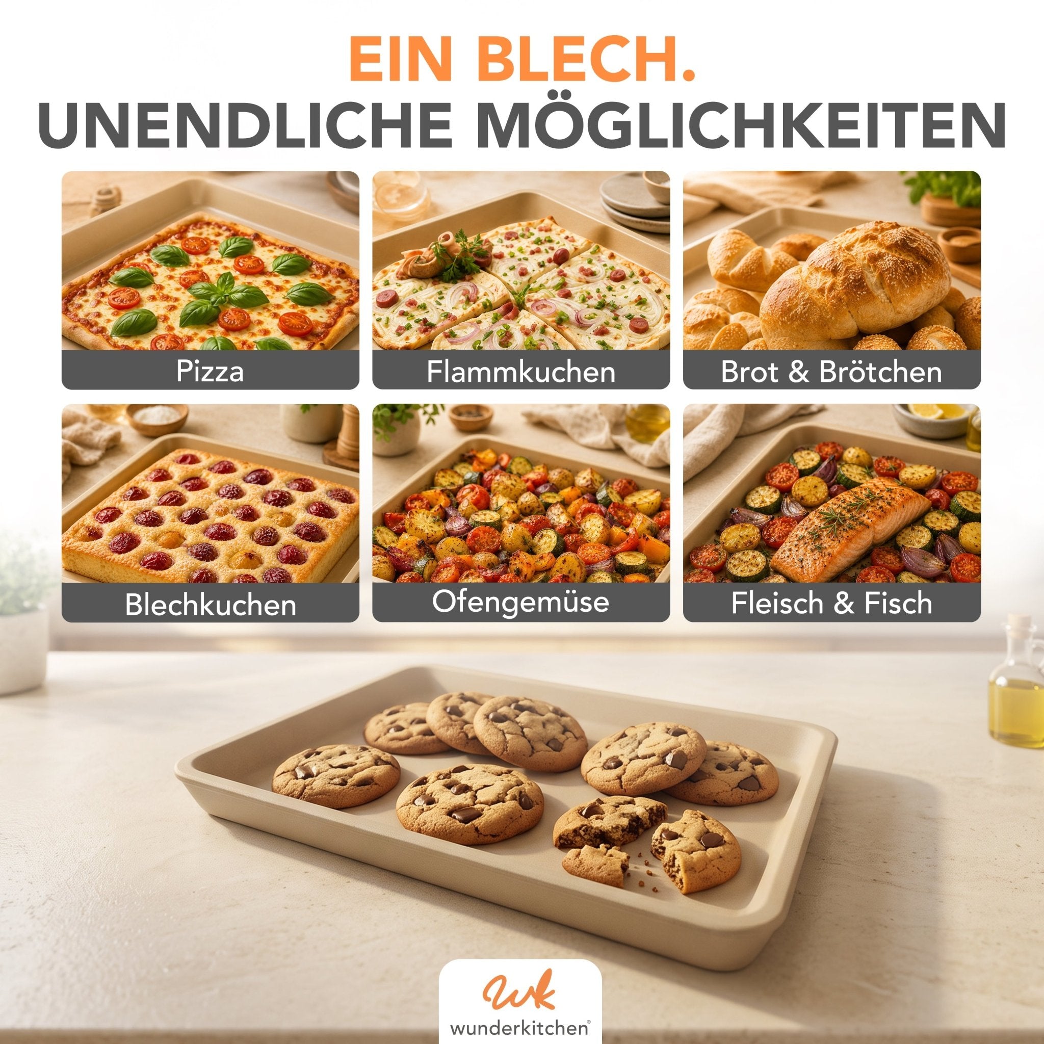 WunderKitchen® | Stoneware Backblech (41×30,5 cm) - Wundermix GmbH