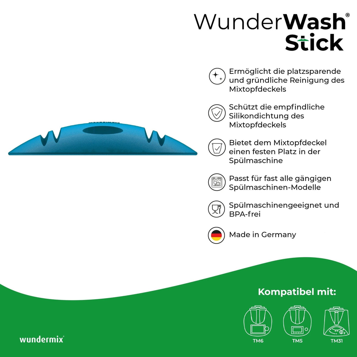 WunderWash® Stick | Spülmaschinen - Deckelhalter für Mixtopfdeckel TM7, TM6, TM5 - Wundermix GmbH