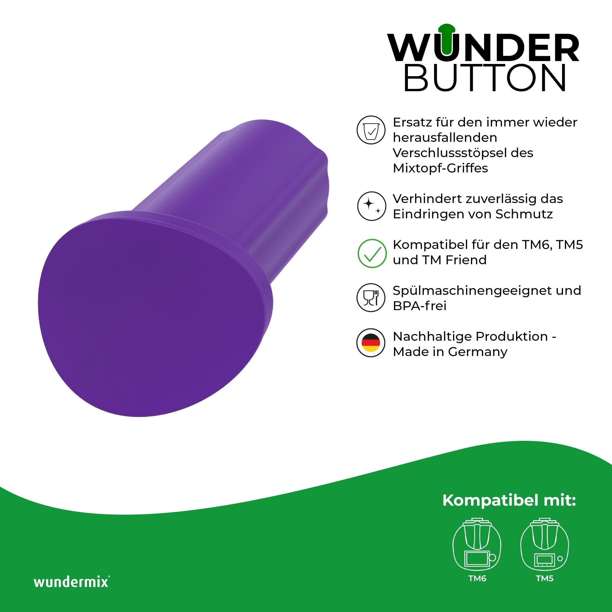 WunderButton® | Verschlussstöpsel für Mixtopf - Griff | TM6, TM5 und TM Friend - Wundermix GmbH