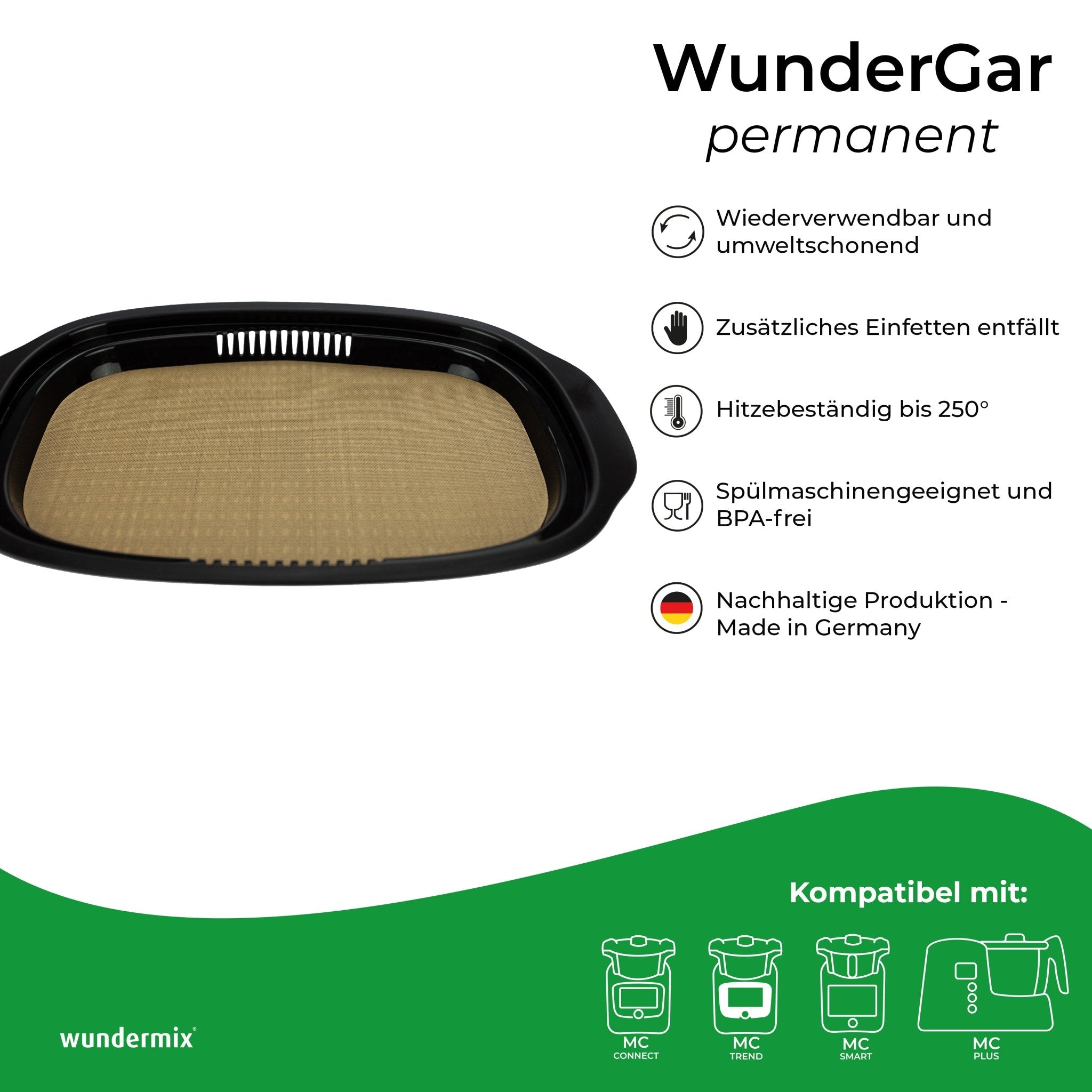 WunderGar® Permanent | Dauerbackfolie für Monsieur Cuisine smart, trend, connect und éditon plus - Wundermix GmbH