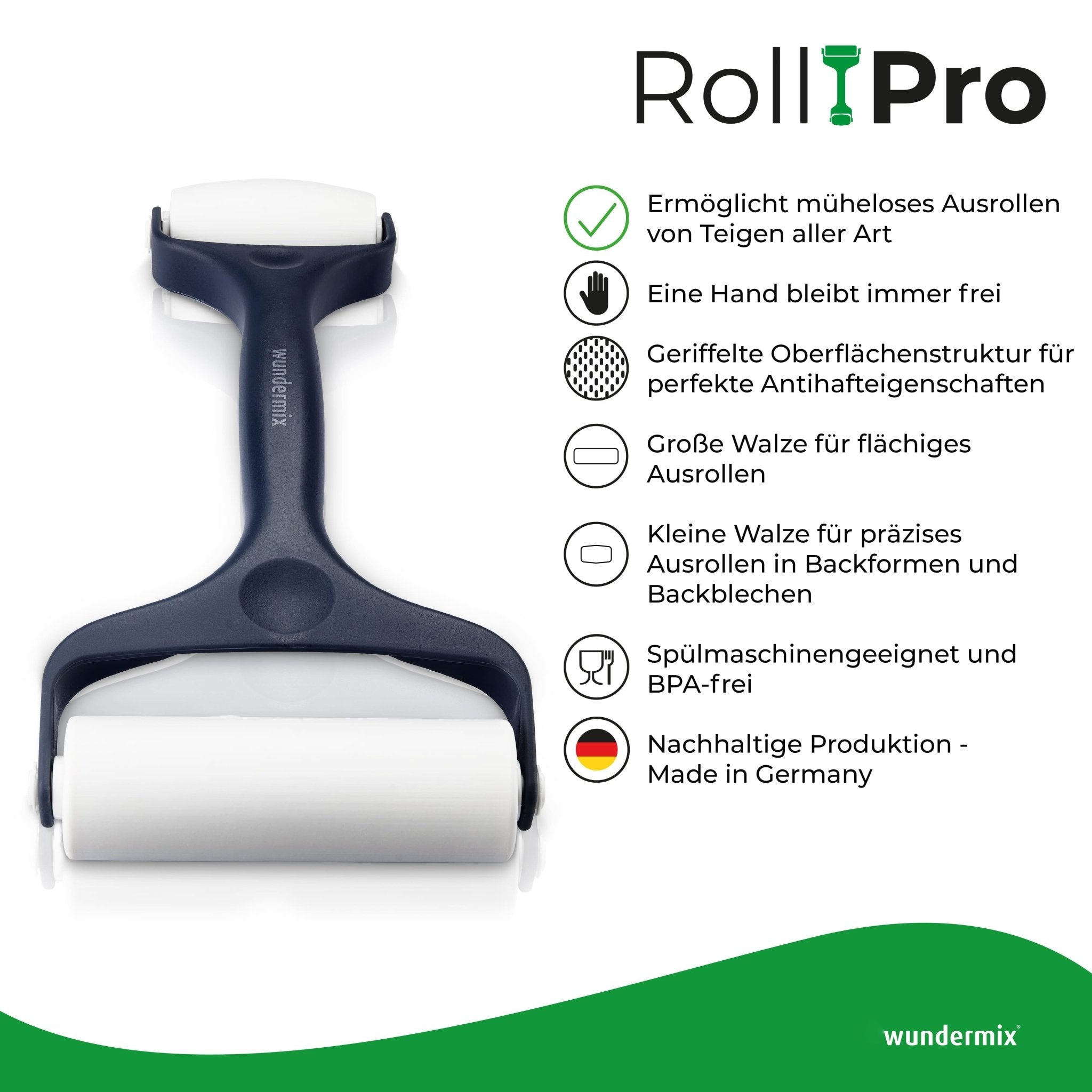RollPro | Teigroller mit zwei unterschiedlich großen Walzen - Wundermix GmbH