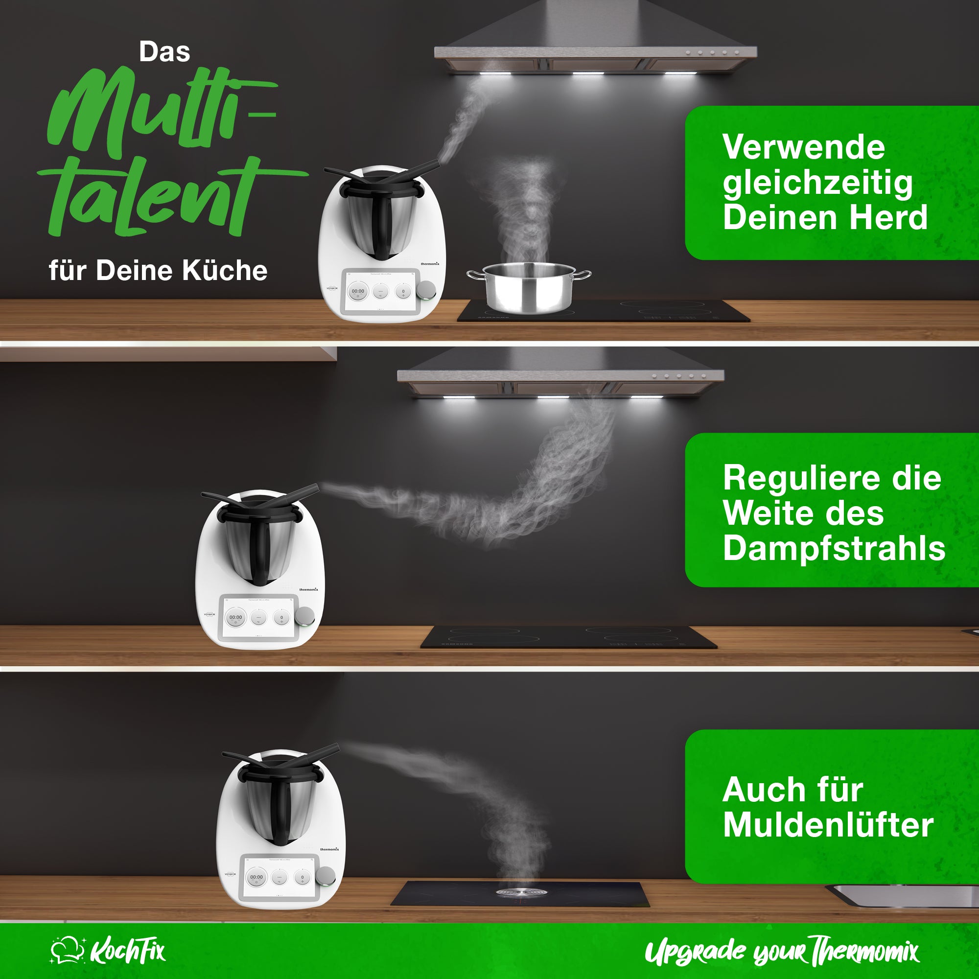 Déviation de vapeur KochFix pour Thermomix TM6, TM5, TM31 & Monsieur Cuisine