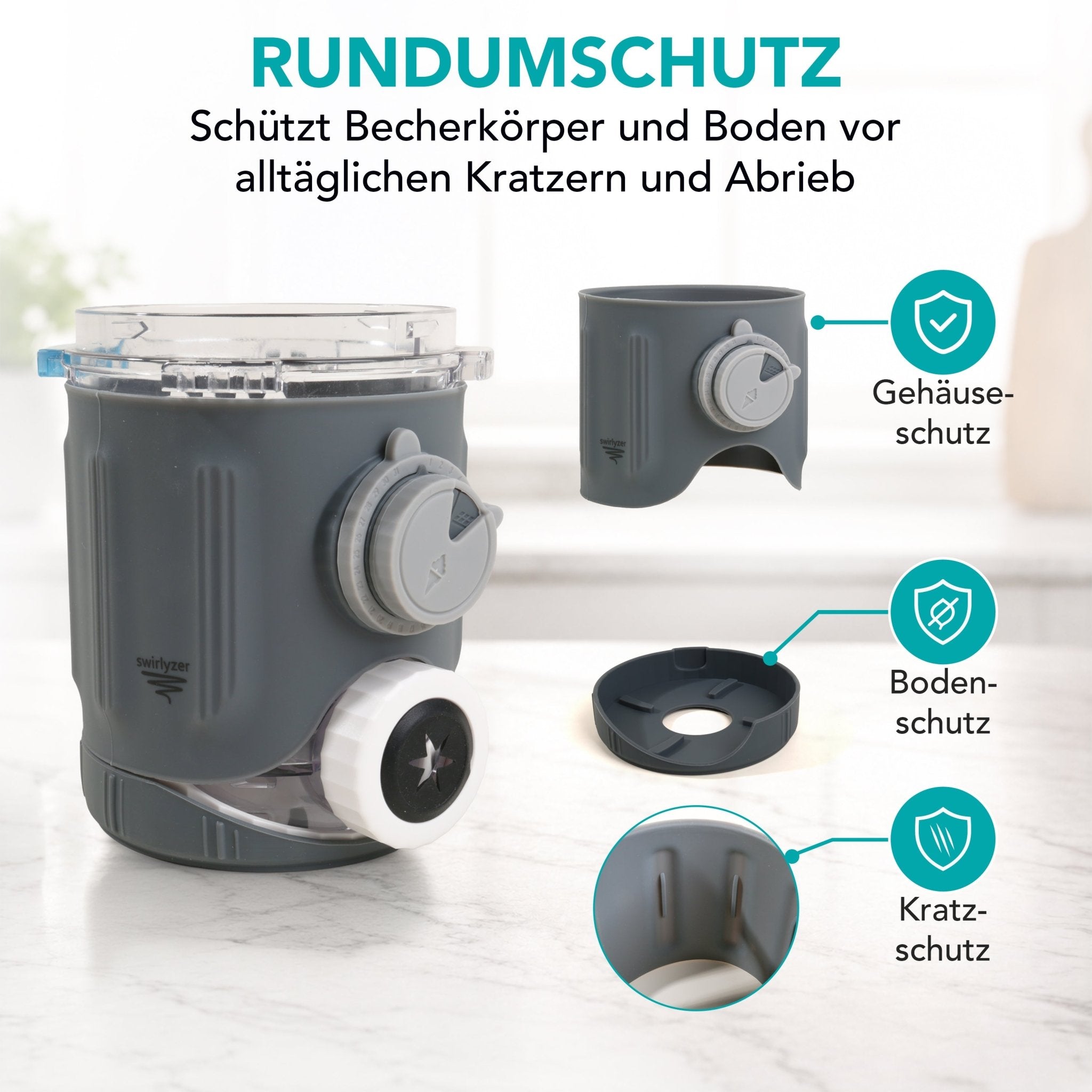 Swirlyzer | Silikon-Schutzhülle für Ninja Creami Scoop & Swirl Eisbehälter - Wundermix GmbH