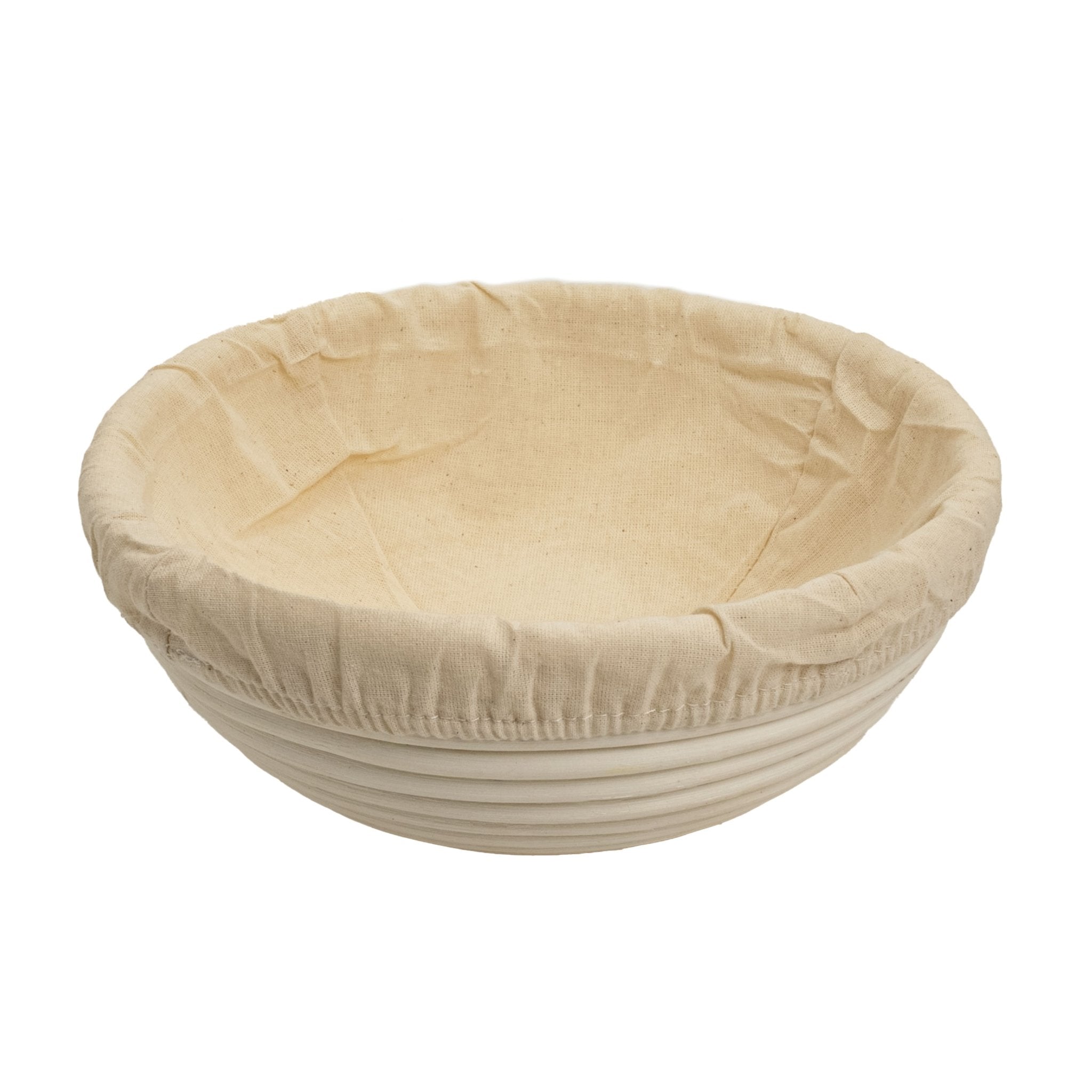 Gärkörbchen aus Peddigrohr mit Baumwolleinsatz | rund Ø 23 cm - Wundermix GmbH