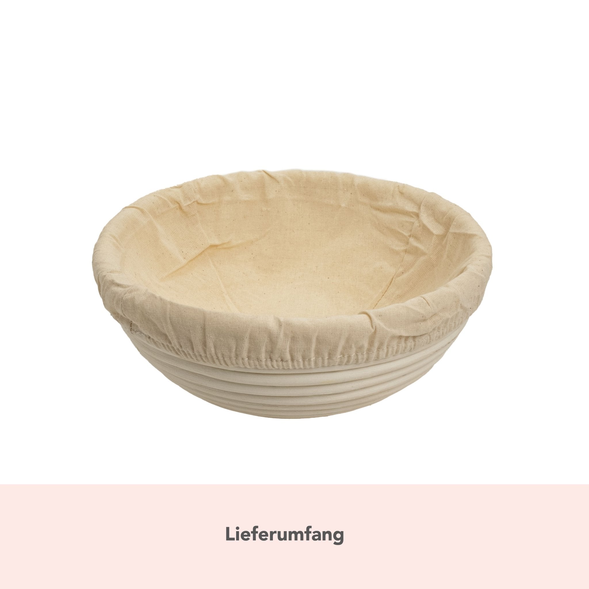 Gärkörbchen aus Peddigrohr mit Baumwolleinsatz | rund Ø 23 cm - Wundermix GmbH