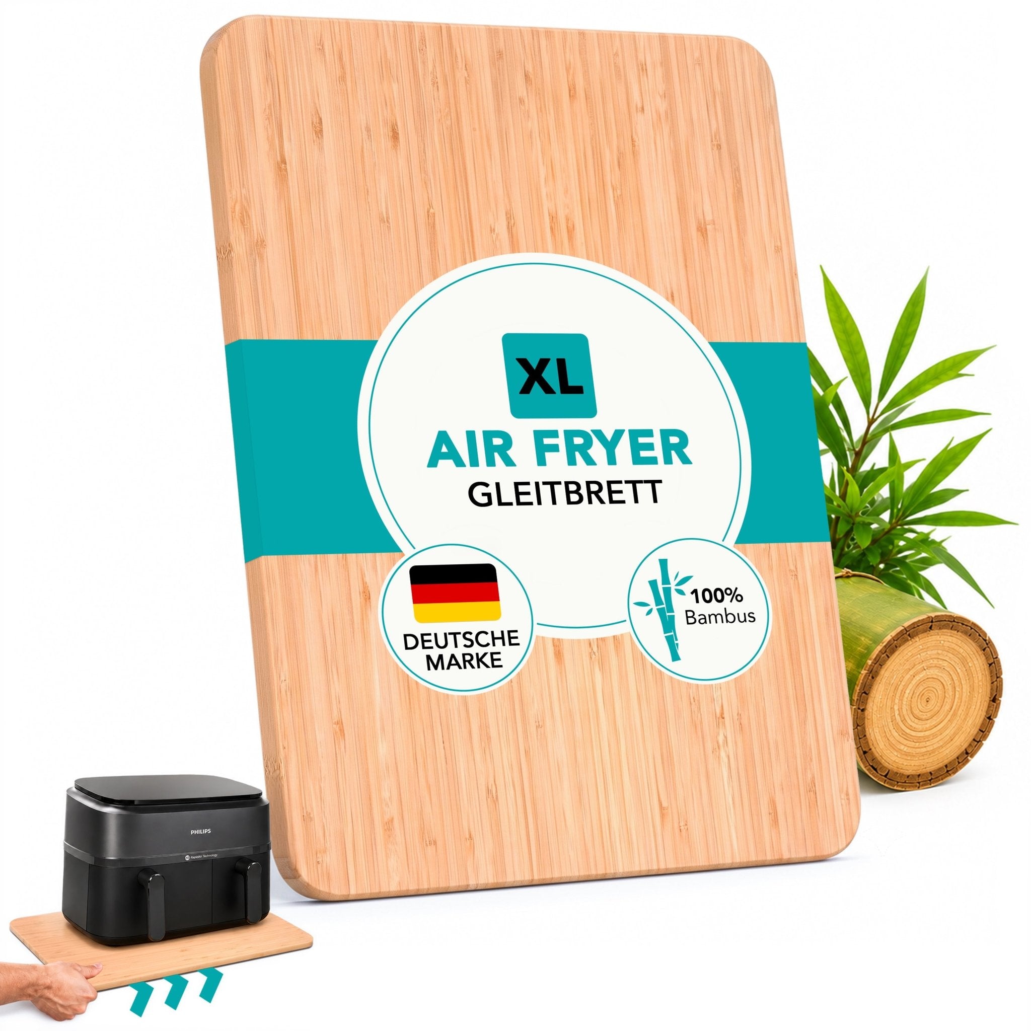 WunderFry® | Airfryer Bambusgleitbrett mit Schubladenablage - Wundermix GmbH