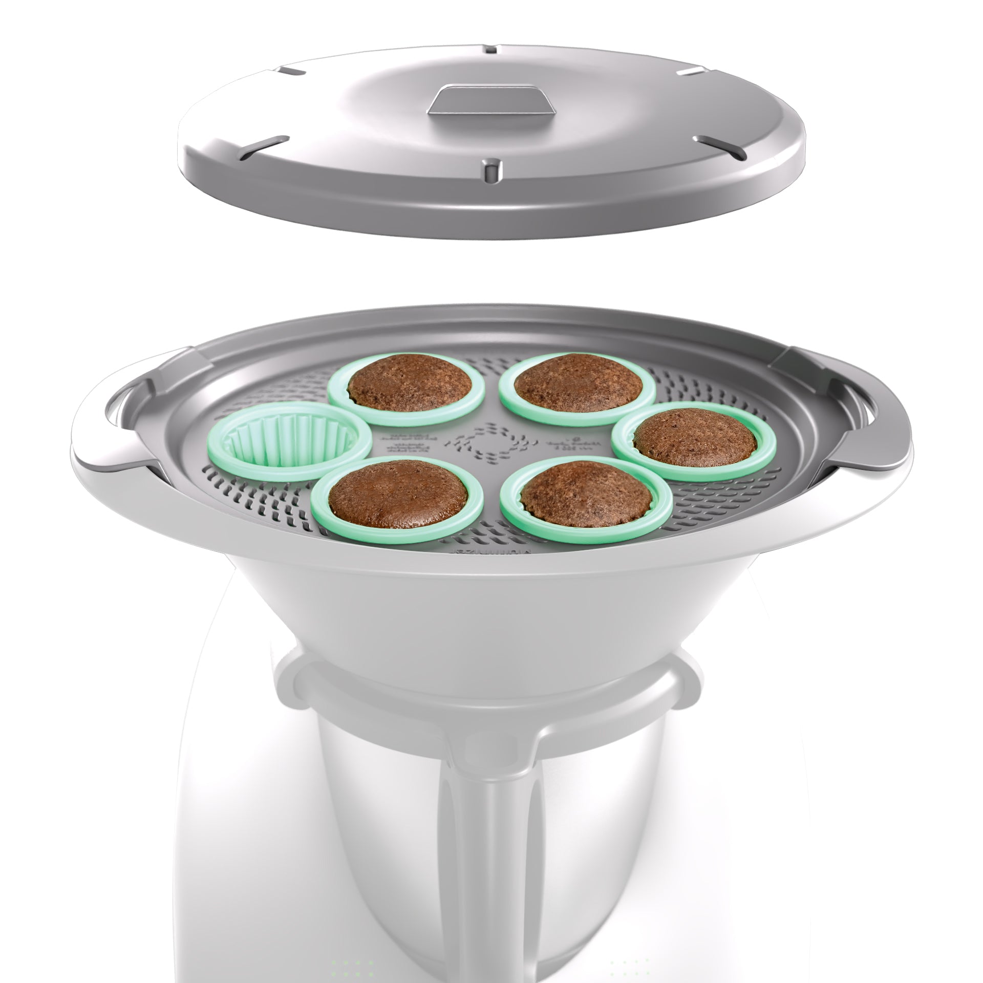 Muffinizer® | incl. 6 silicone molds | baking pan for Thermomix TM6, TM5, TM31