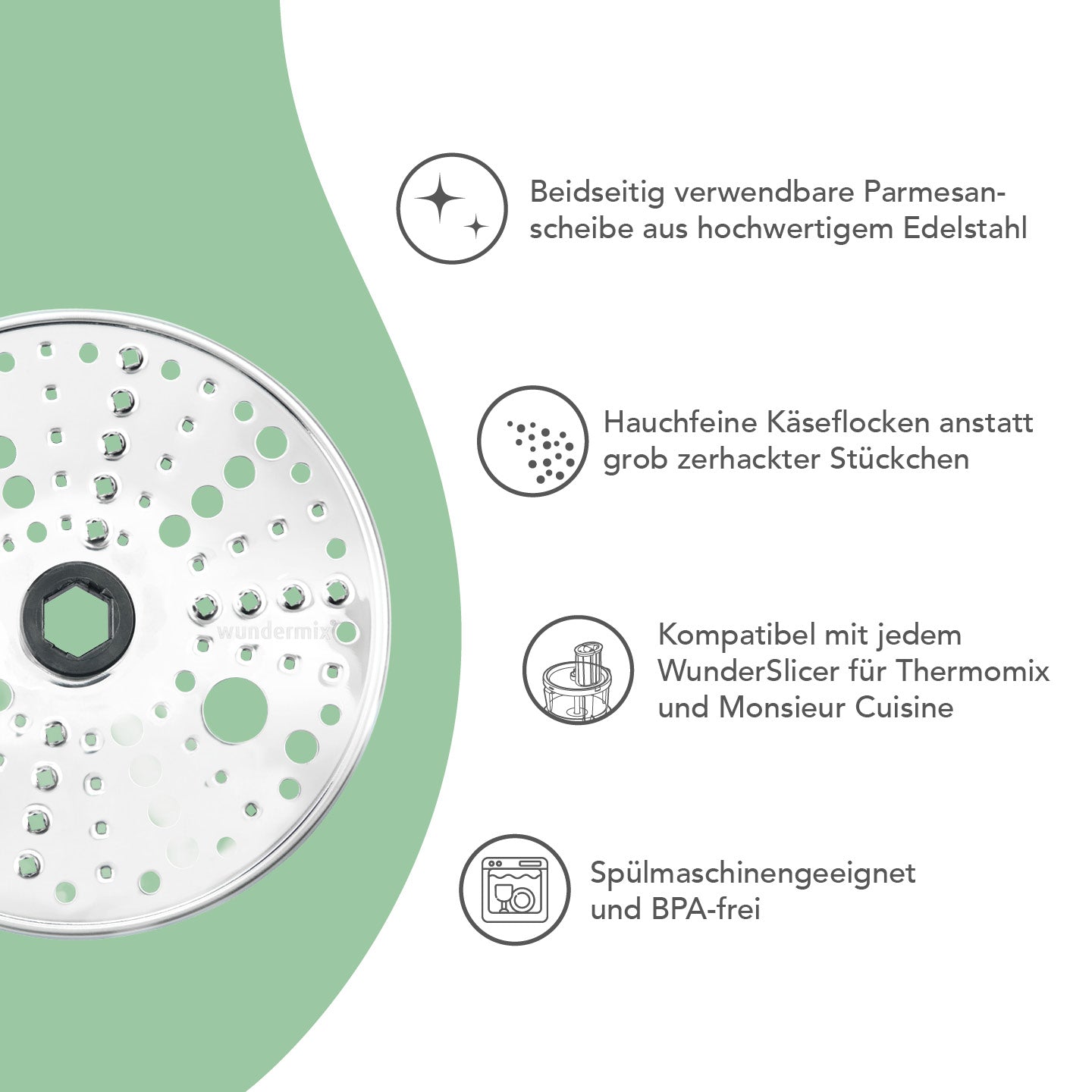 WunderSlicer® V2 + WunderJuicer® & WunderZoodler® Set für TM7 + GRATIS Parmesanscheibe & WunderKeeper Disc - Wundermix GmbH