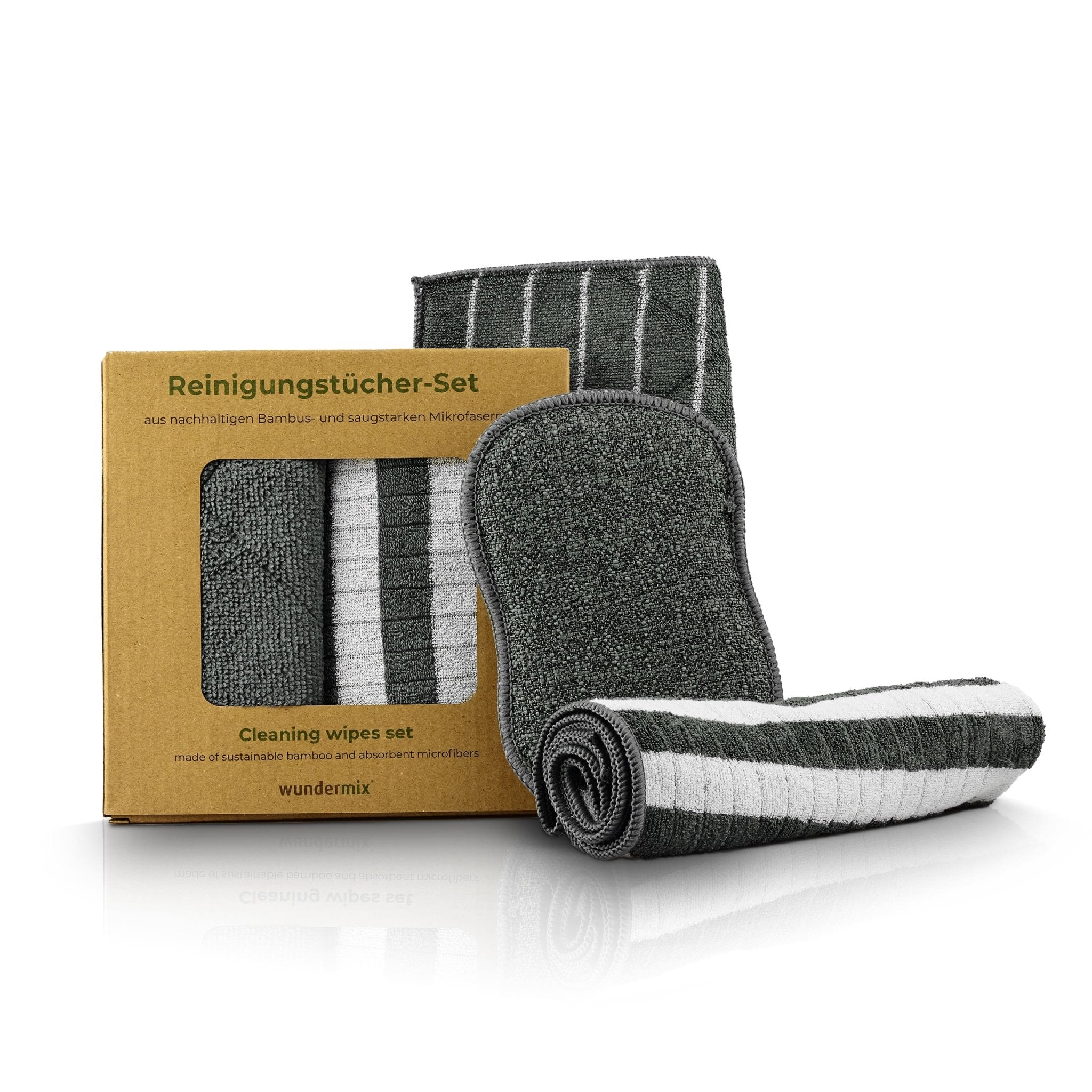 Reinigungstücher - Set aus Bambus - und Mikrofaser (3 - tlg.) - Wundermix GmbH