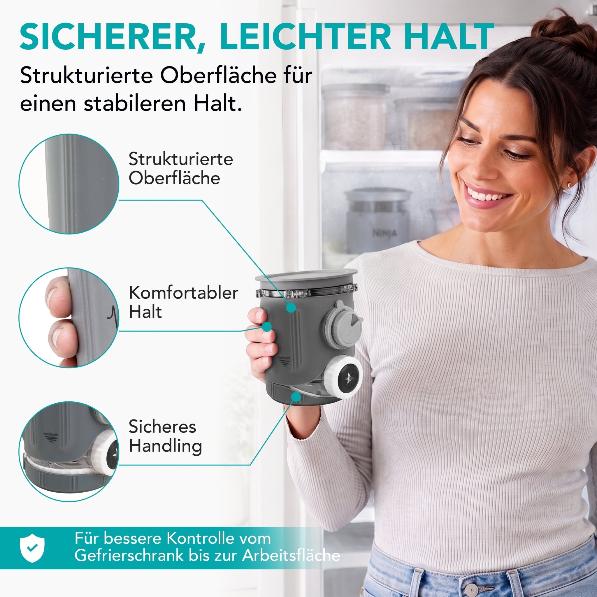 Swirlyzer | Silikon-Schutzhülle für Ninja Creami Scoop & Swirl Eisbehälter - Wundermix GmbH