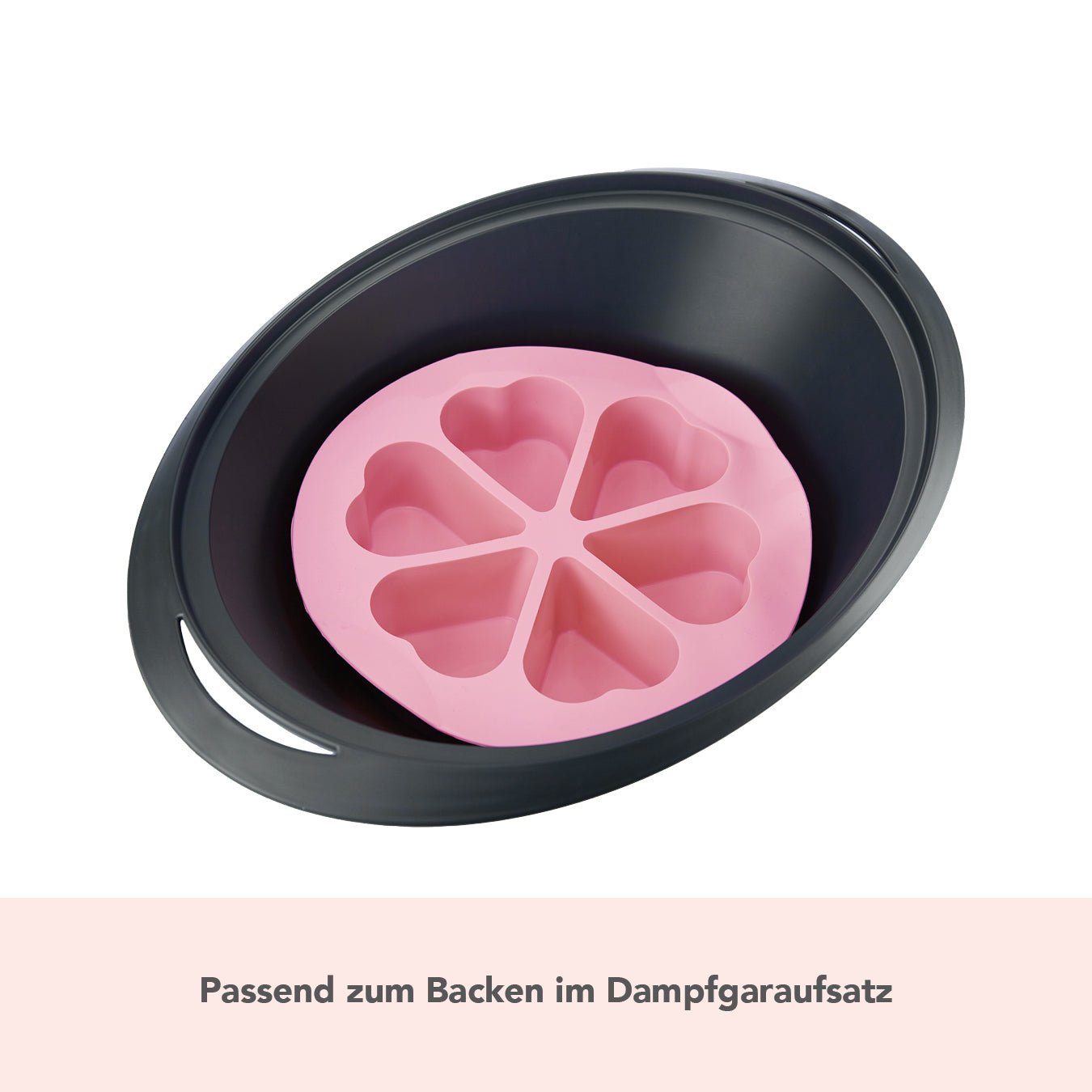 Silikon - Muffinform rosa Herzen - ideal für Varoma und Dampfgaraufsatz Monsieur Cuisine - Wundermix GmbH