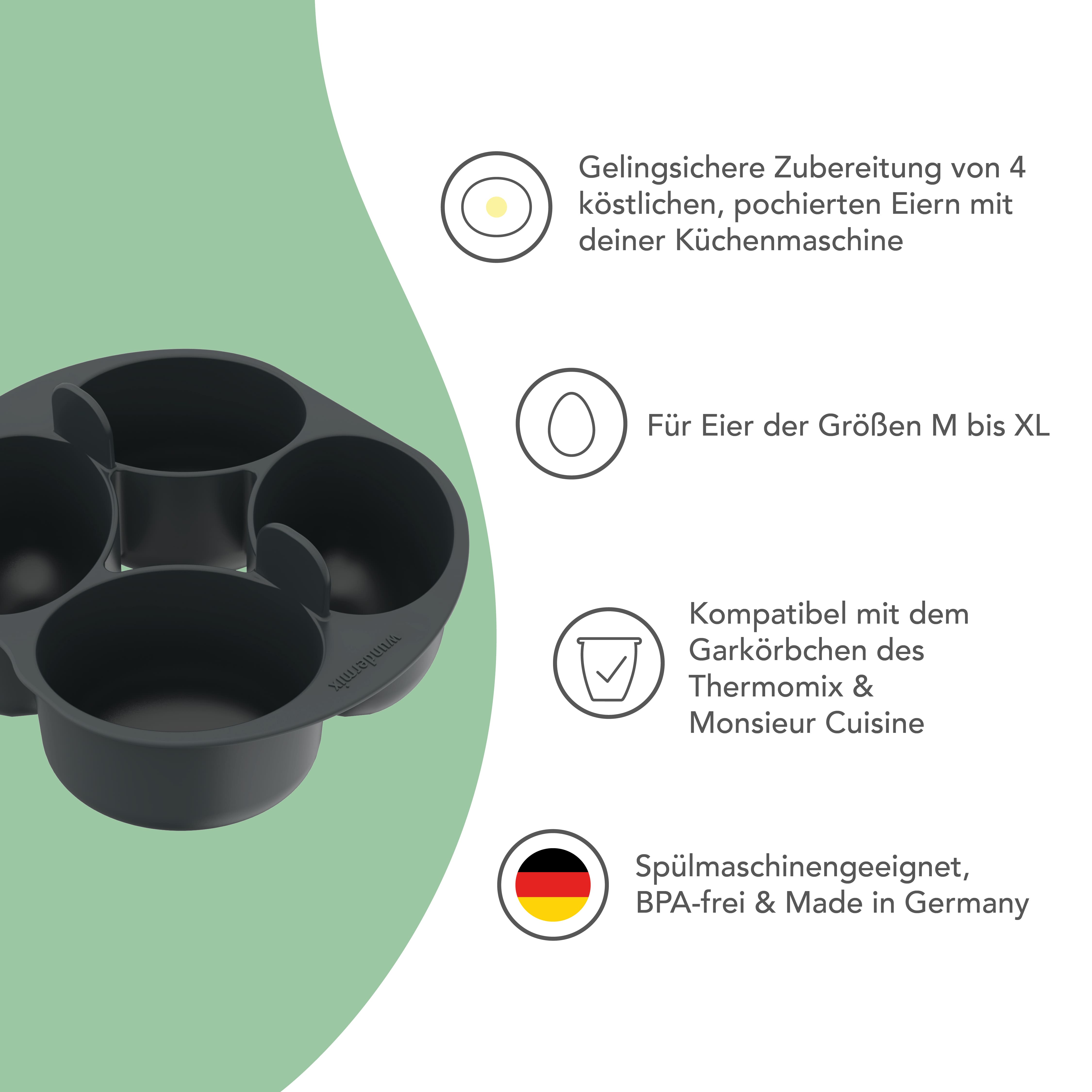 WunderPoach® for four | Pochiereinsatz für Thermomix, Monsieur Cuisine, Cookit
