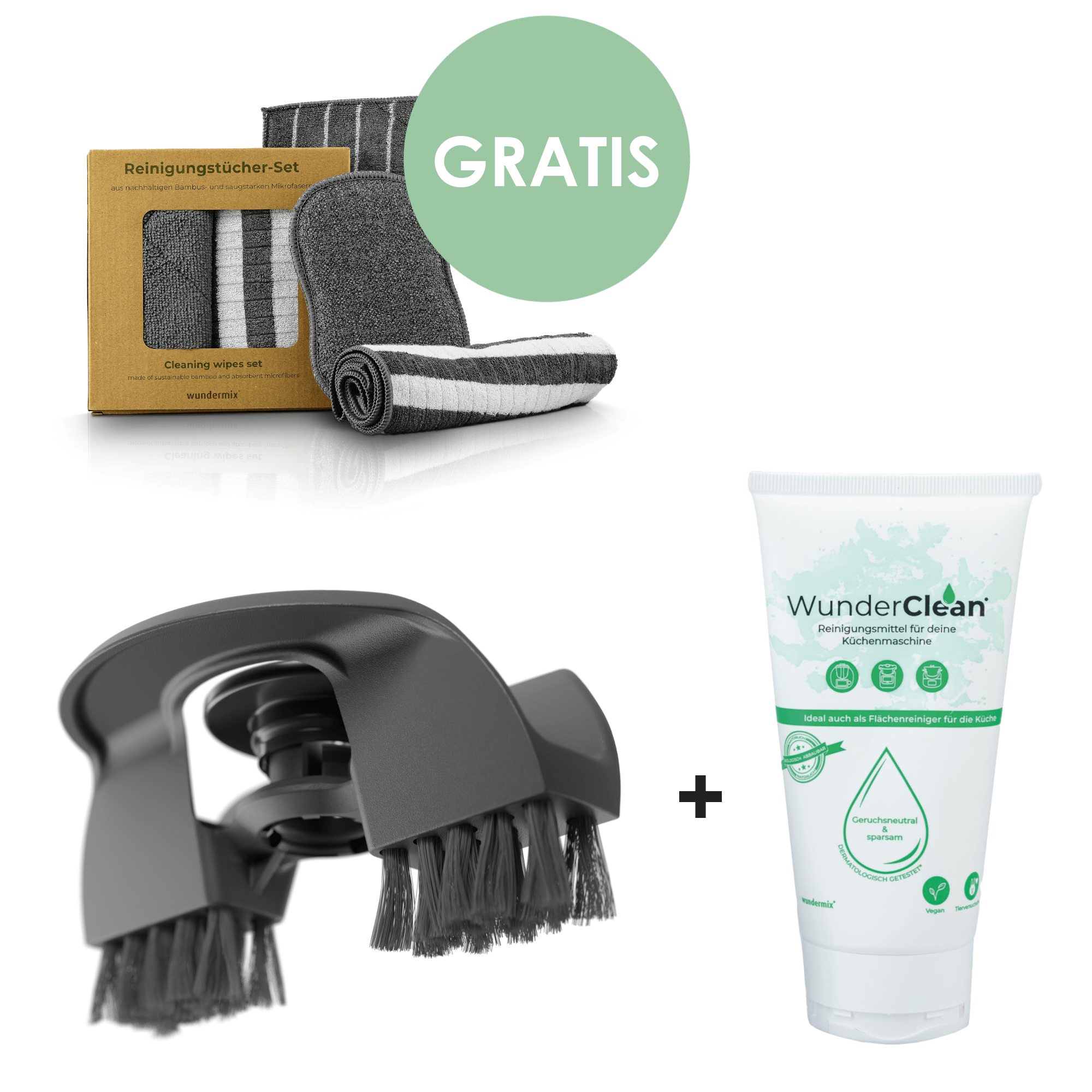 WunderBrush® Spin + WunderClean® Reiniger inkl. GRATIS Reinigungstücher - Set - Wundermix GmbH