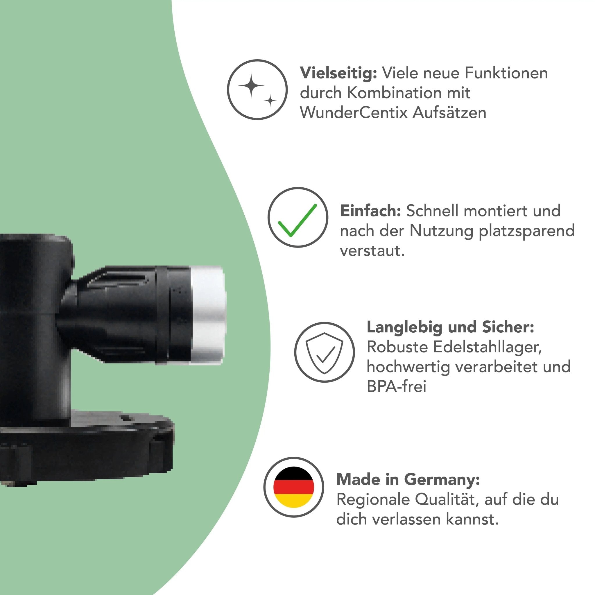 WunderCentix® Profi - Set: Multifunktionsachse mit 5 Aufsätzen - Wundermix GmbH