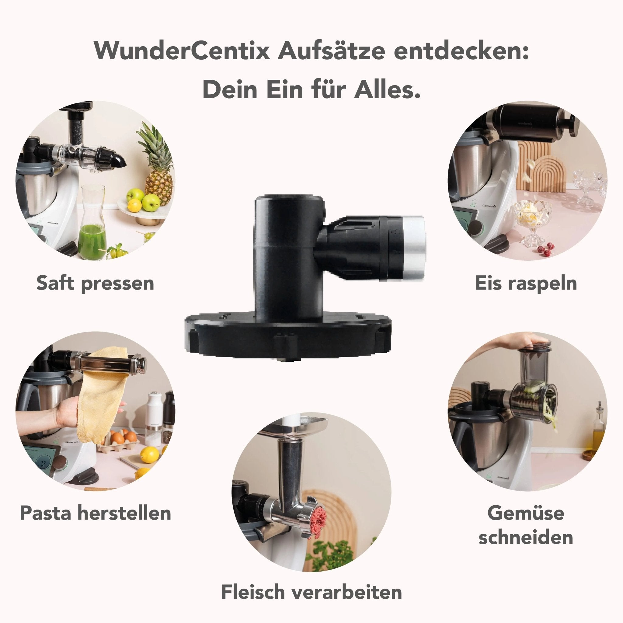 WunderCentix® Profi - Set: Multifunktionsachse mit 5 Aufsätzen - Wundermix GmbH