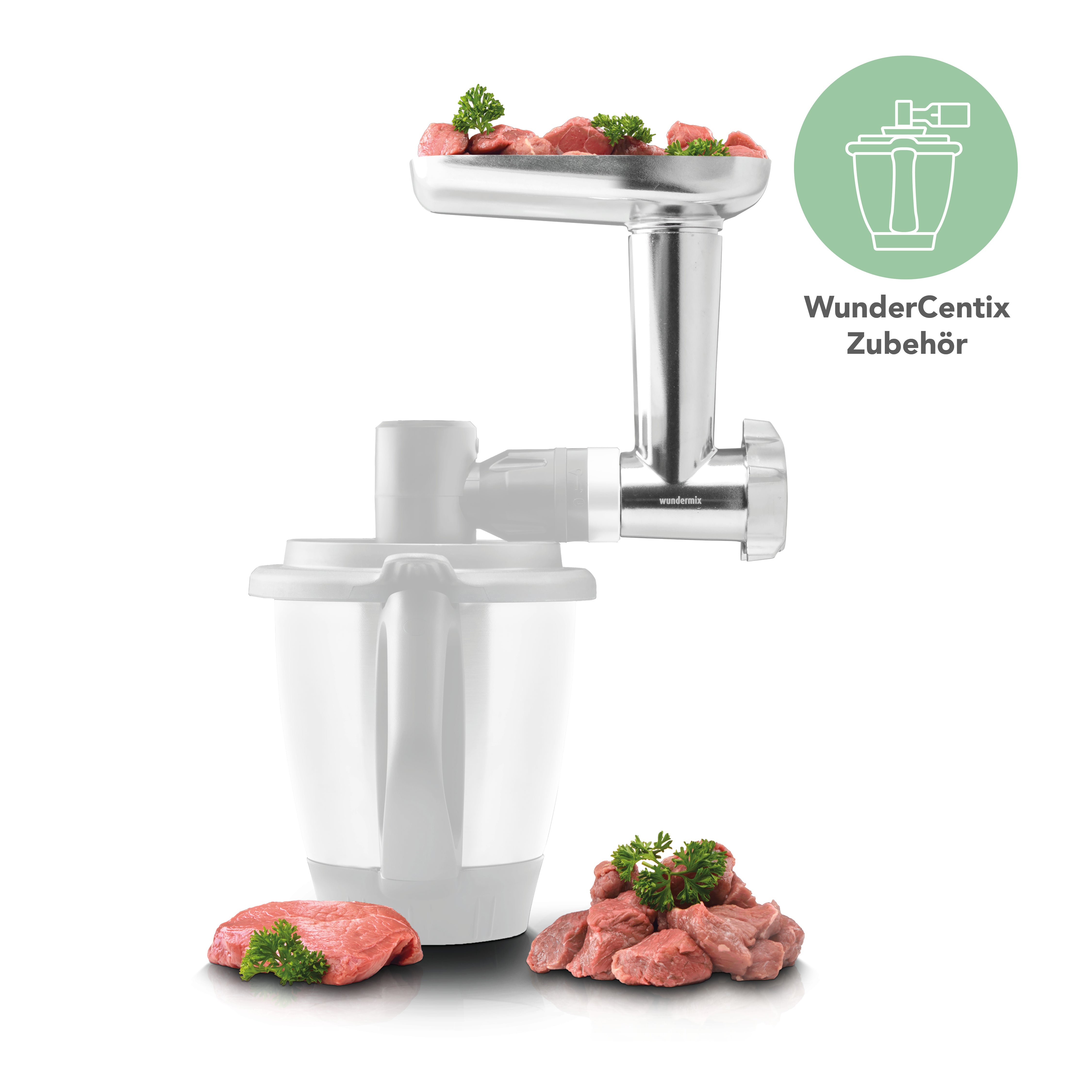 Meat mincer with sausage horn for WunderCentix®