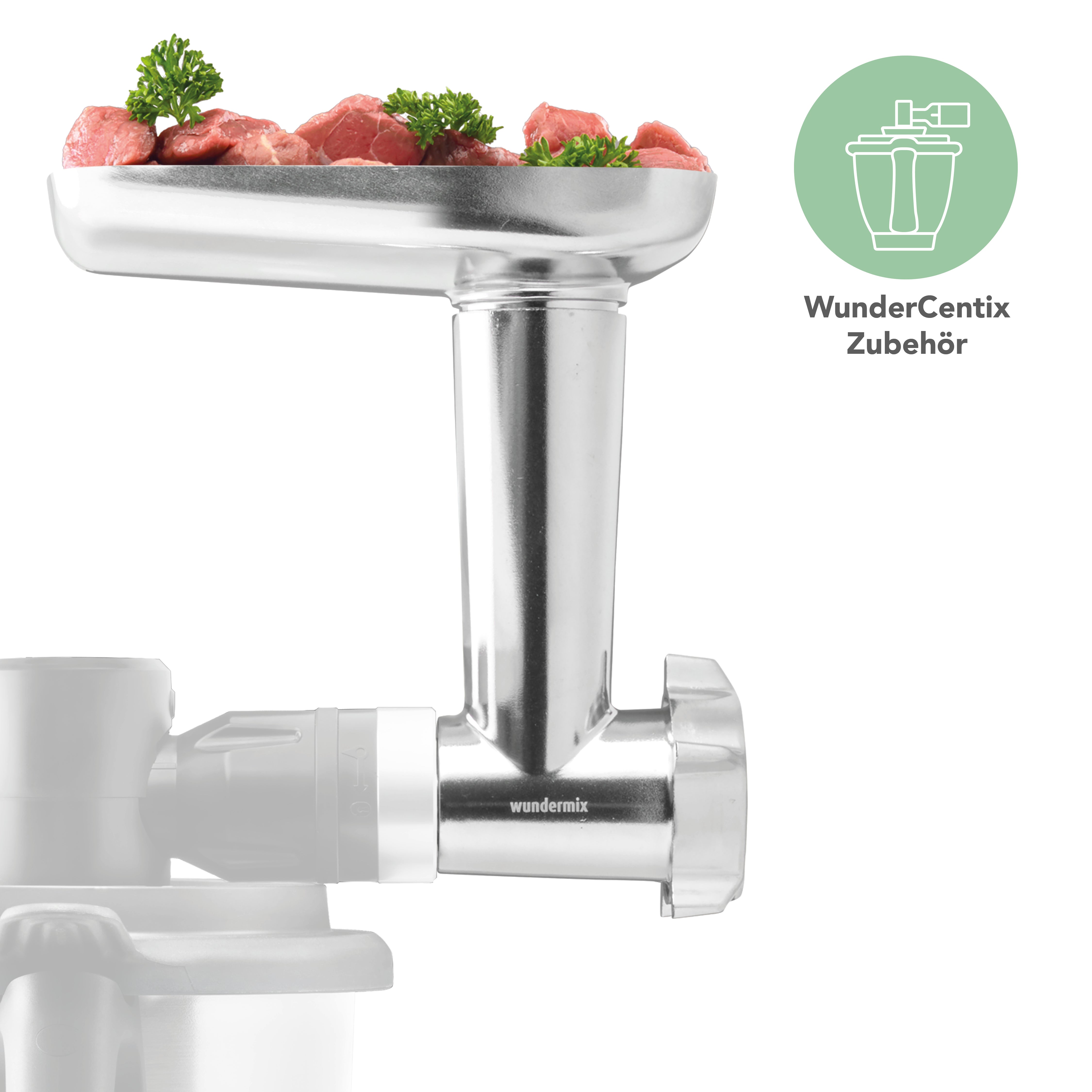 Meat mincer with sausage horn for WunderCentix®