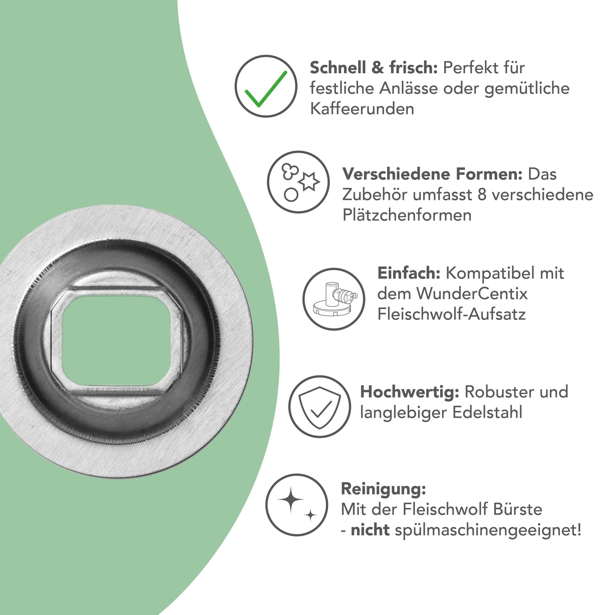 Spritzgebäck - Erweiterung für WunderCentix® Fleischwolf - Aufsatz - Wundermix GmbH