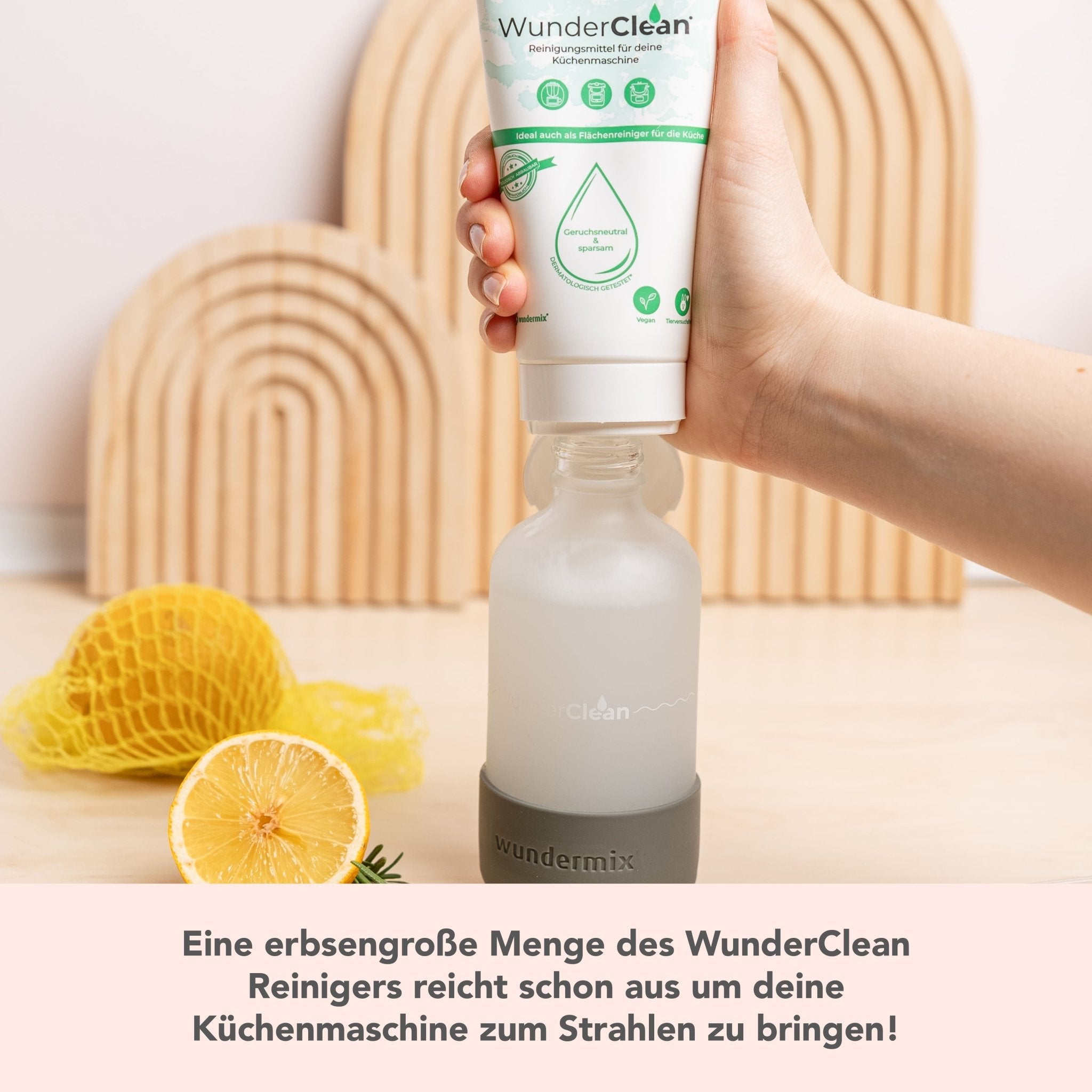 WunderClean Sprühflasche | 240 ml Glasflasche mit Silikon - Bruchschutz für WunderClean Reiniger - Wundermix GmbH