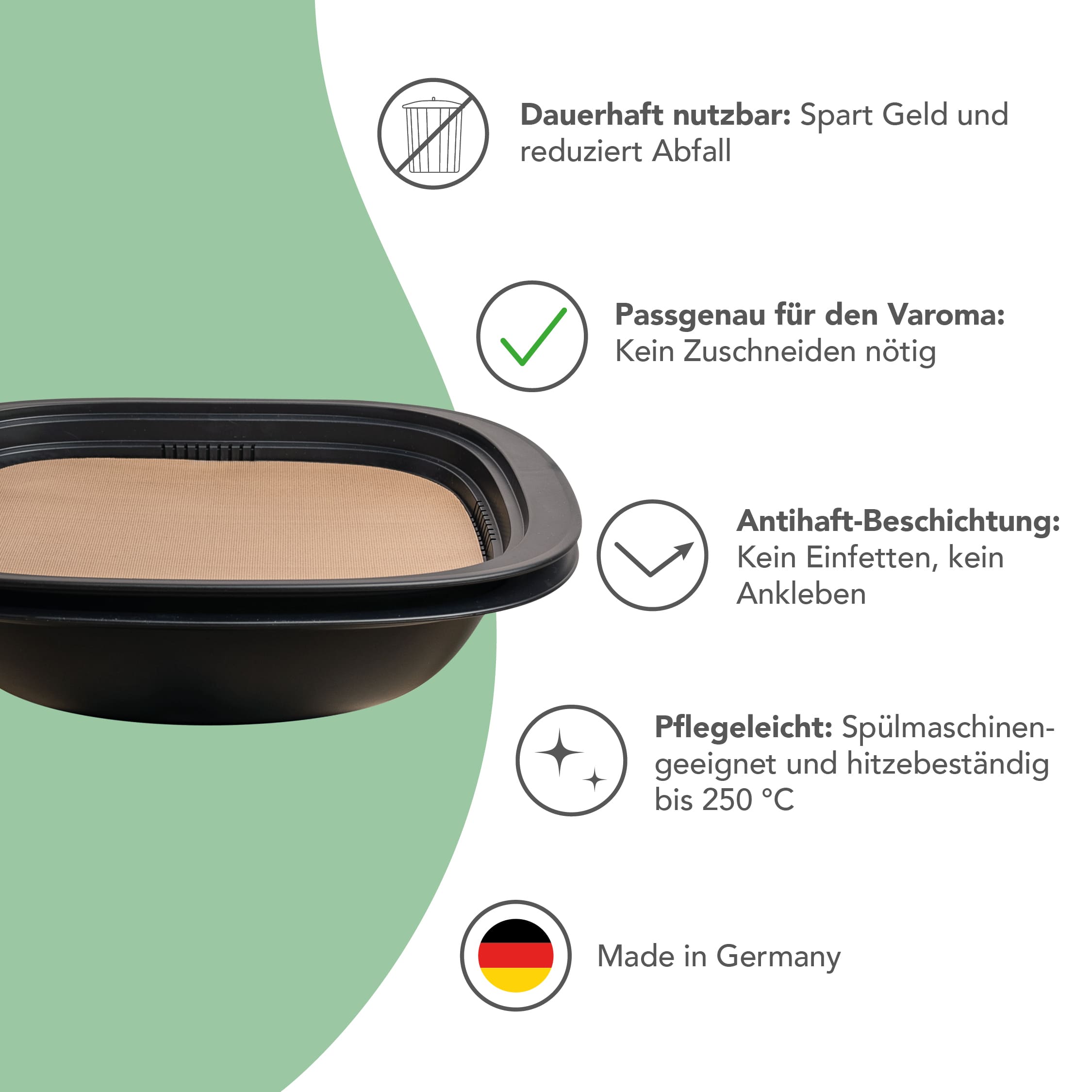 WunderGar Dauerbackfolie für TM7 Varoma - Produktvorteile auf einen Blick