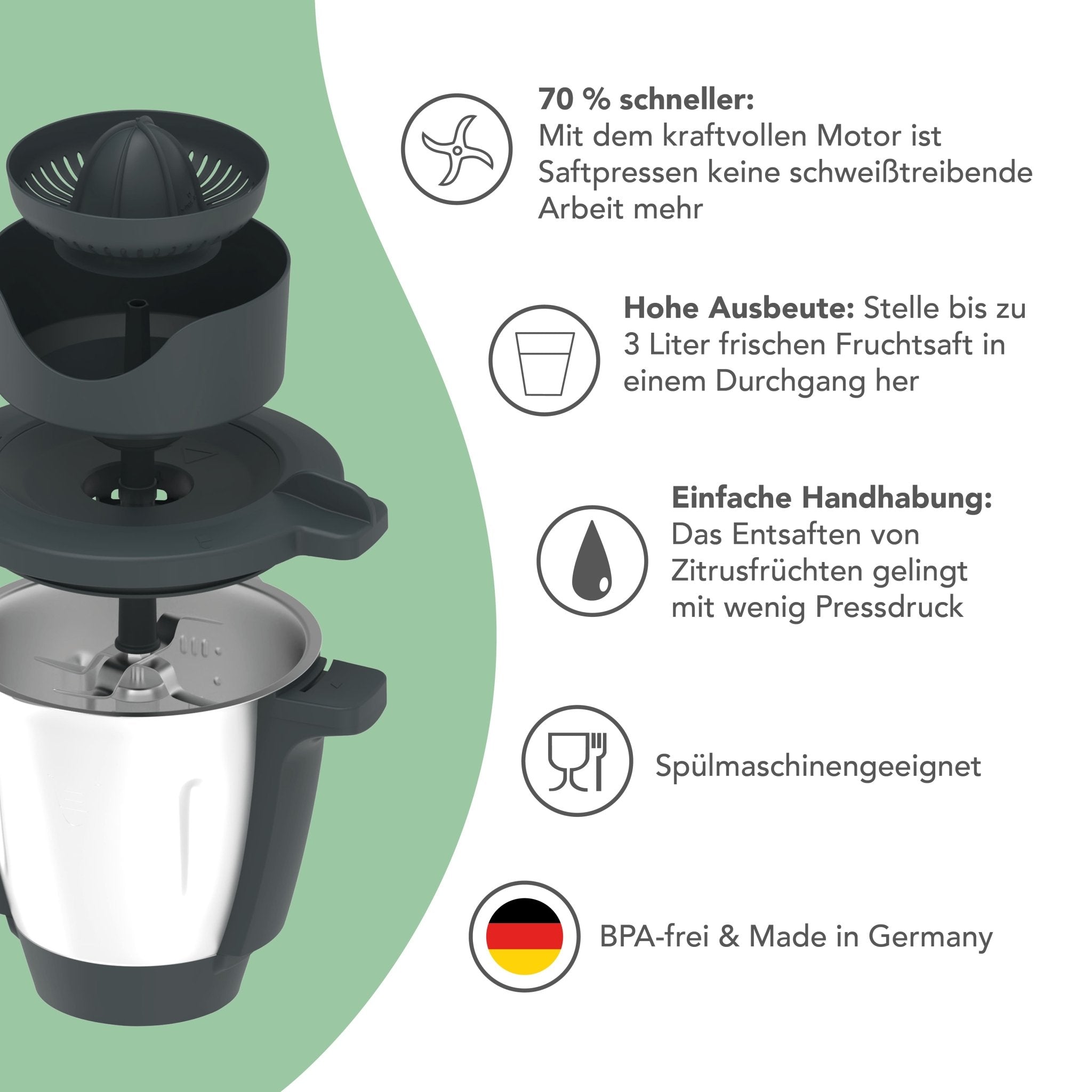 WunderJuicer® | Saftpresse für Monsieur Cuisine Connect, Trend und Smart - Wundermix GmbH