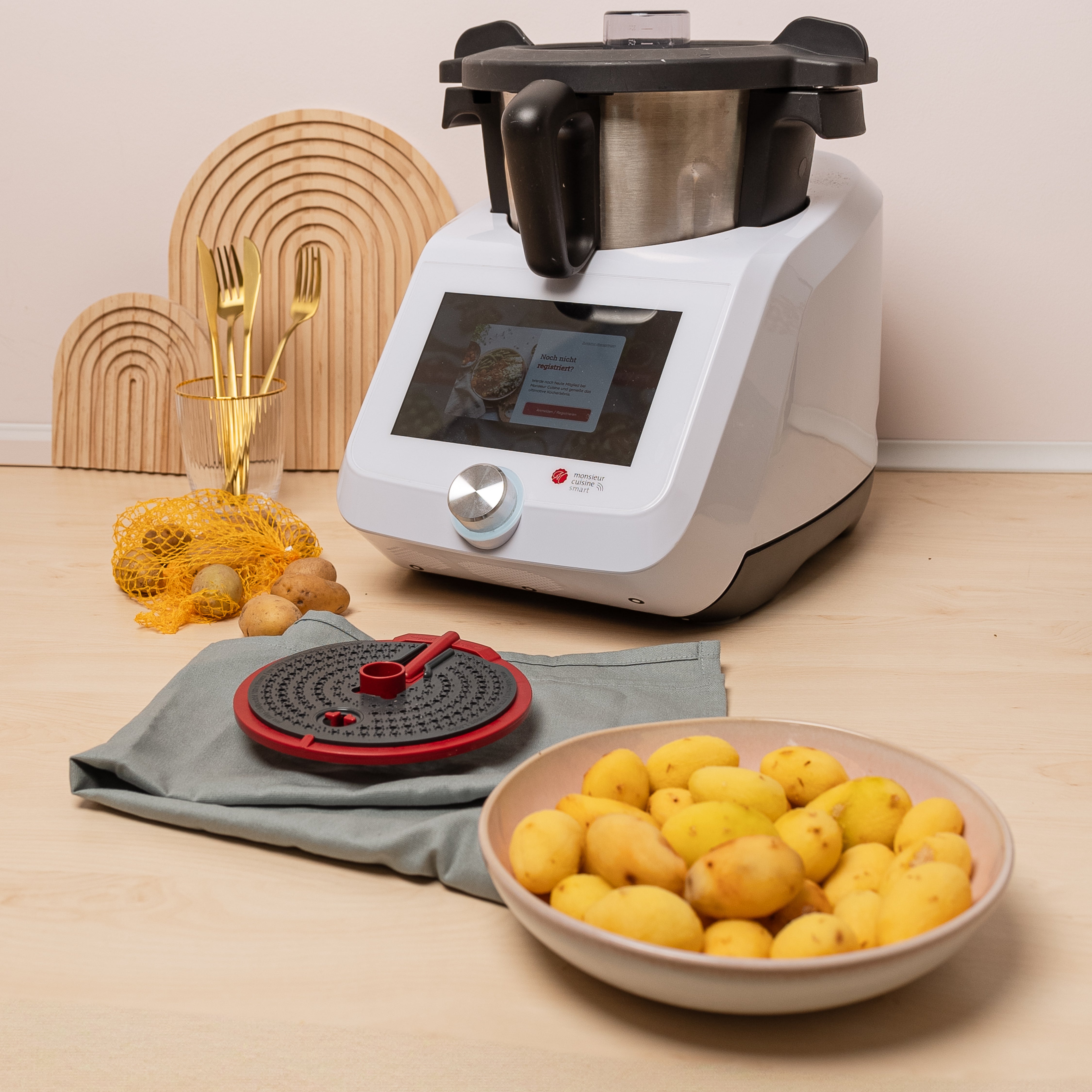 WunderPeeler® (mit Träger) | Kartoffelschäler-Aufsatz für Monsieur Cuisine