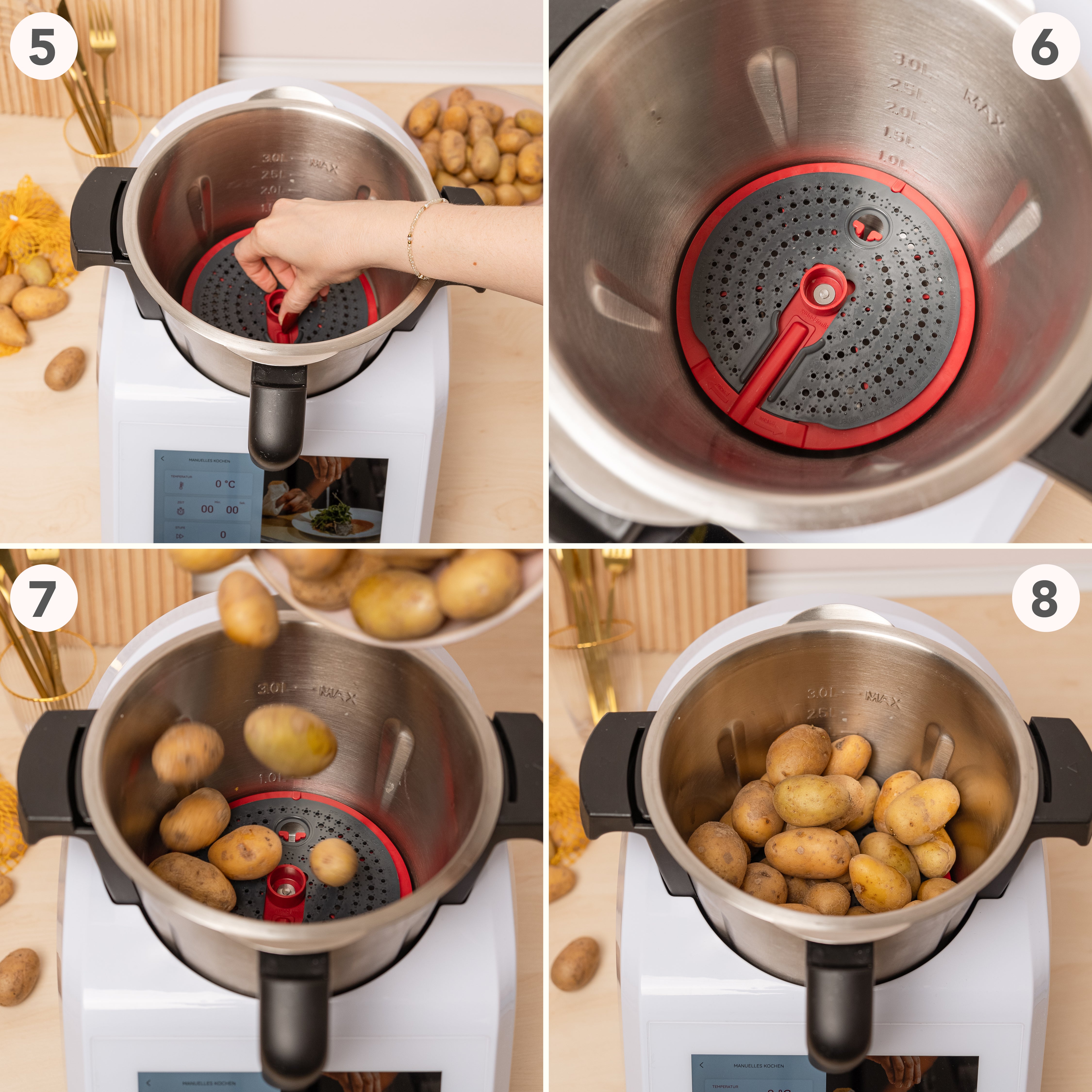 WunderPeeler® (mit Träger) | Kartoffelschäler-Aufsatz für Monsieur Cuisine