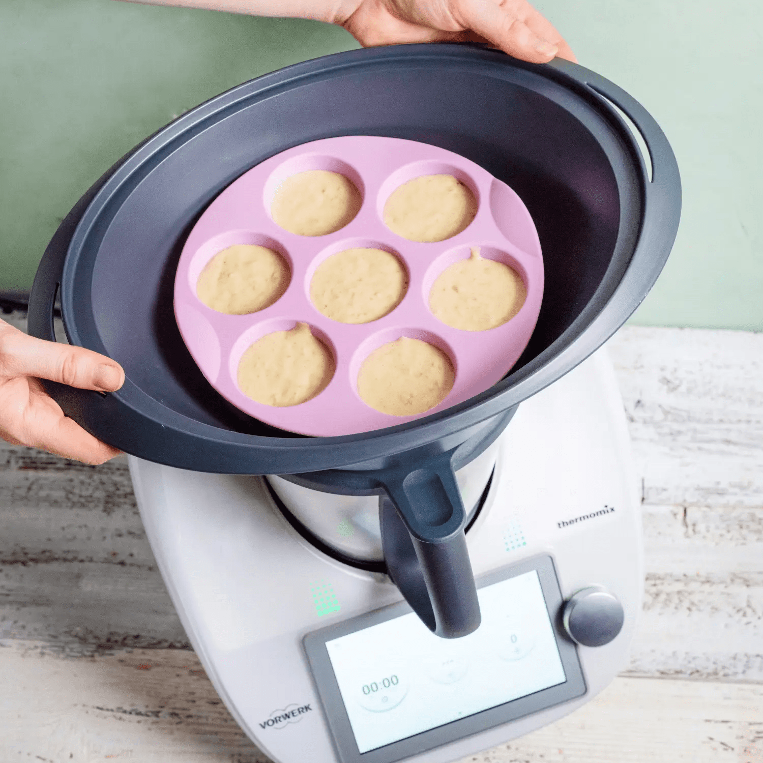 Silikon - Muffinform (rosa) - passend für Varoma und Dampfgaraufsatz Monsieur Cuisine - Wundermix GmbH