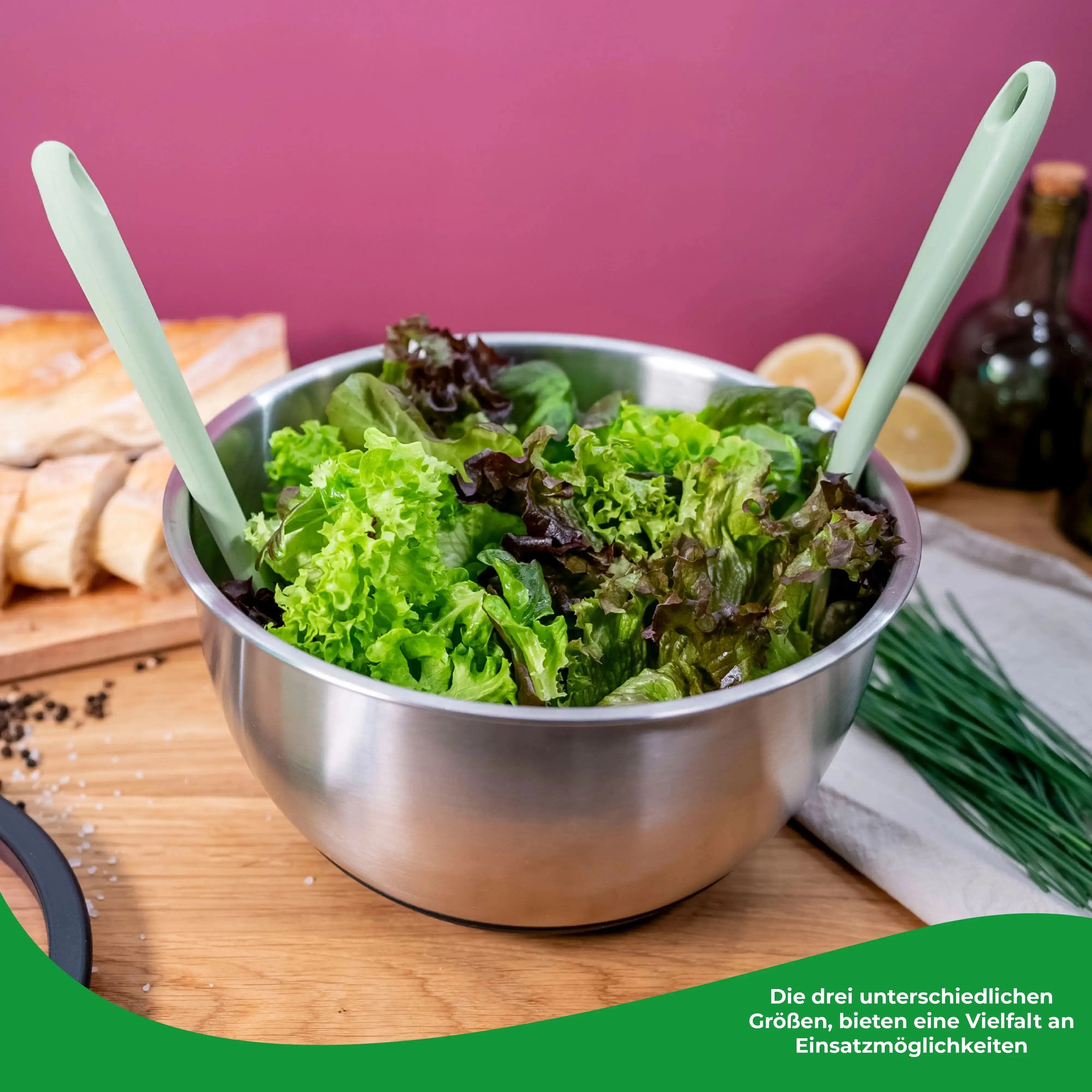 Stainless steel mixing bowl set of 3 with lid | 1.5 L + 3 L + 5 L