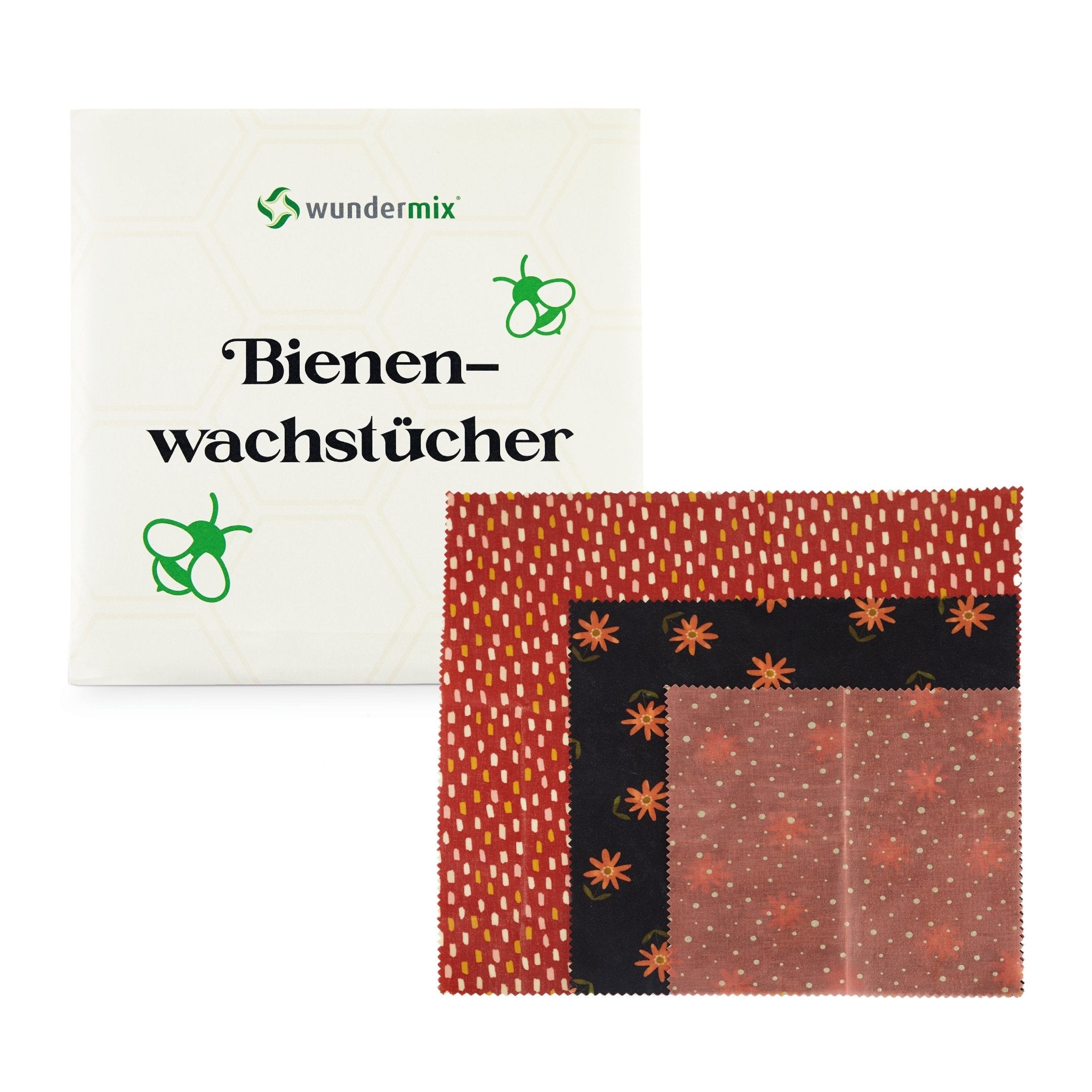 Wundermix Bienenwachstücher 3er-Set | Größe S/M/L «Flower» - Wundermix GmbH
