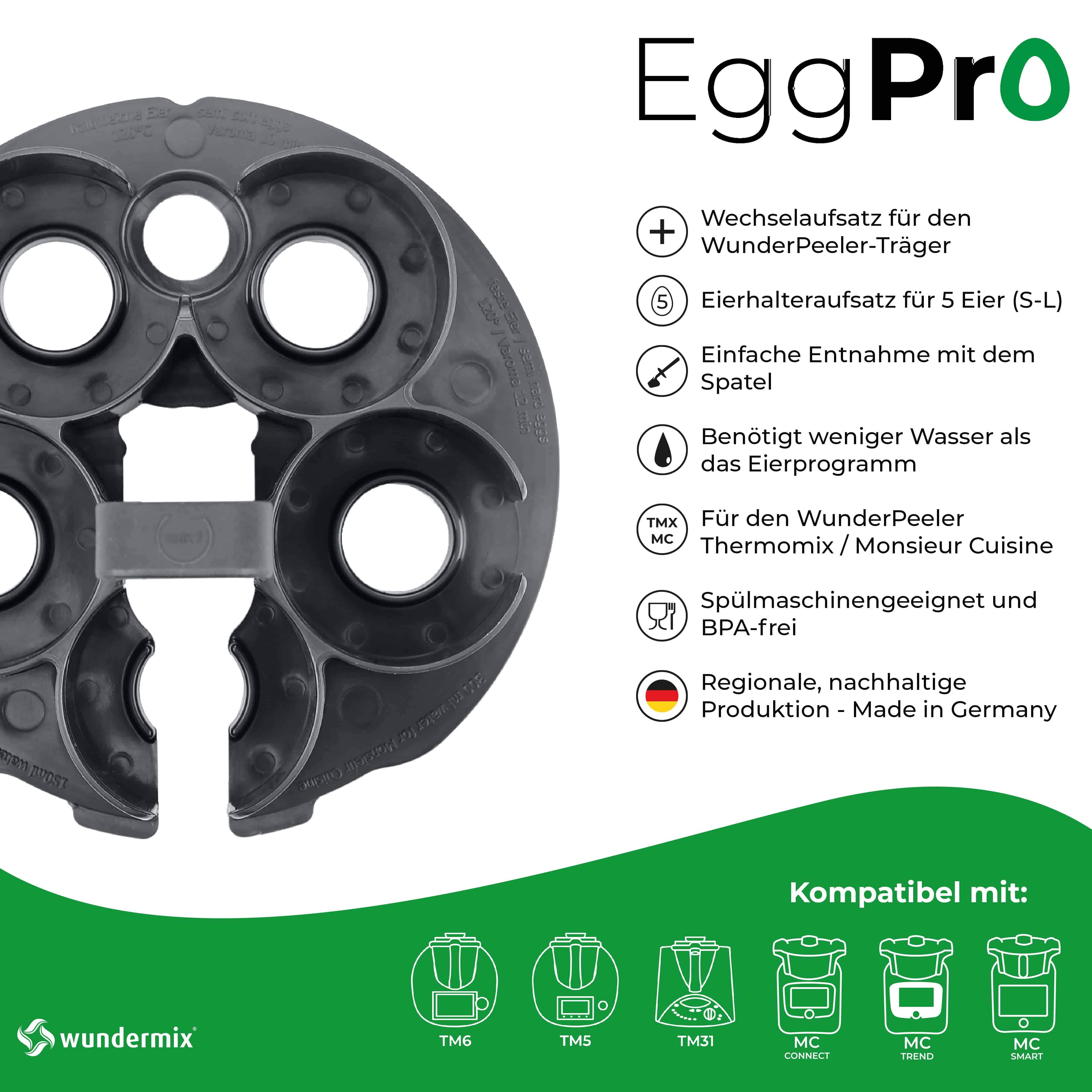 EggPro (ohne Träger) | Eierhalter-Aufsatz für WunderPeeler - Wundermix GmbH