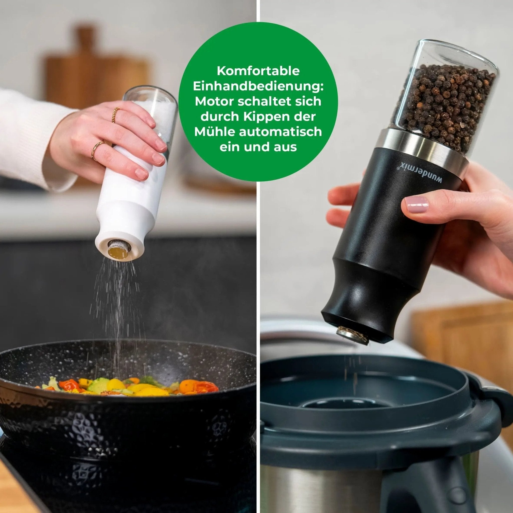 Elektrische Salz - oder Pfeffermühle mit Keramik - Mahlwerk - Wundermix GmbH