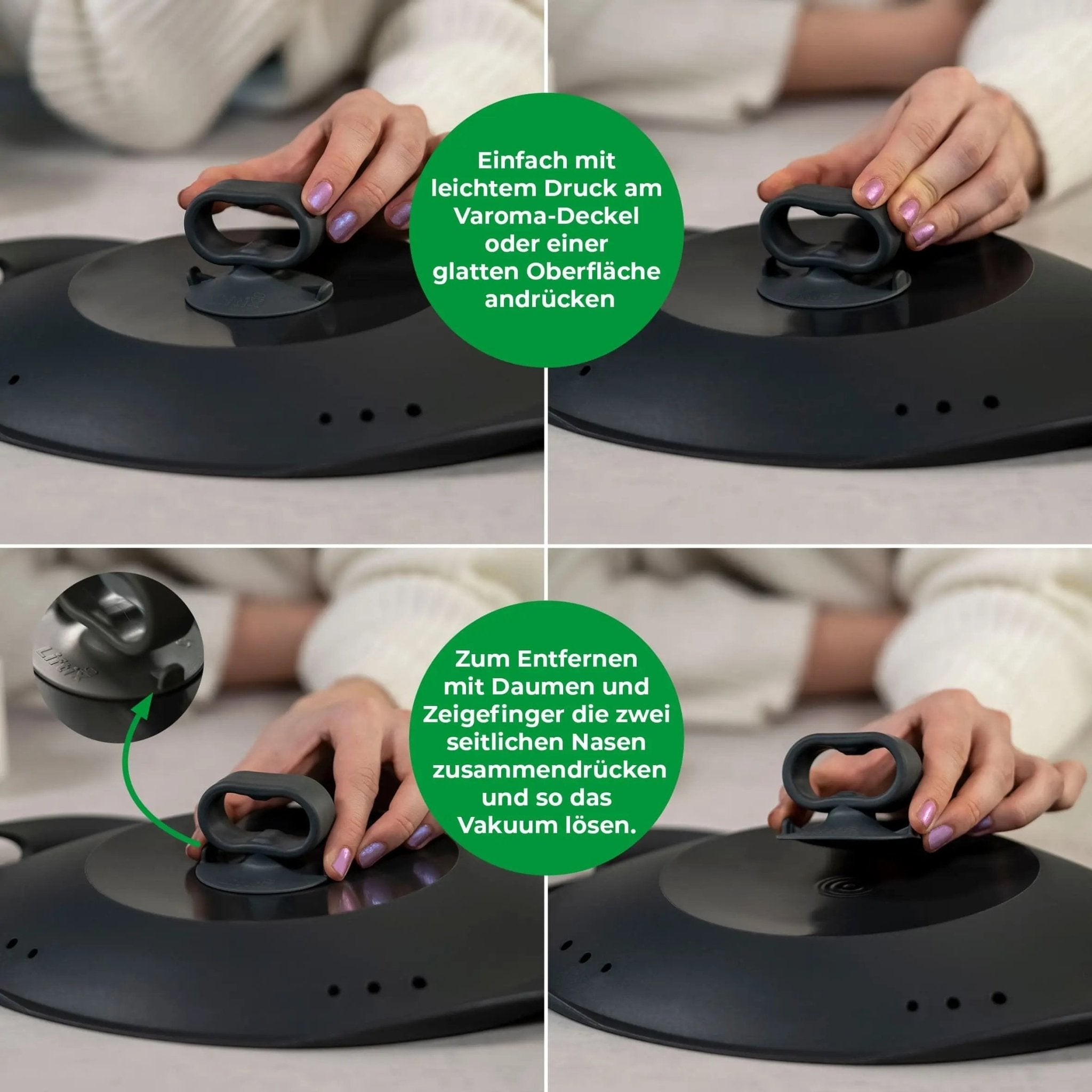 Liftix® | Saugnapf - Griff für Varoma - Deckel & Dampfgaraufsatz - Deckel Monsieur Cuisine - Wundermix GmbH
