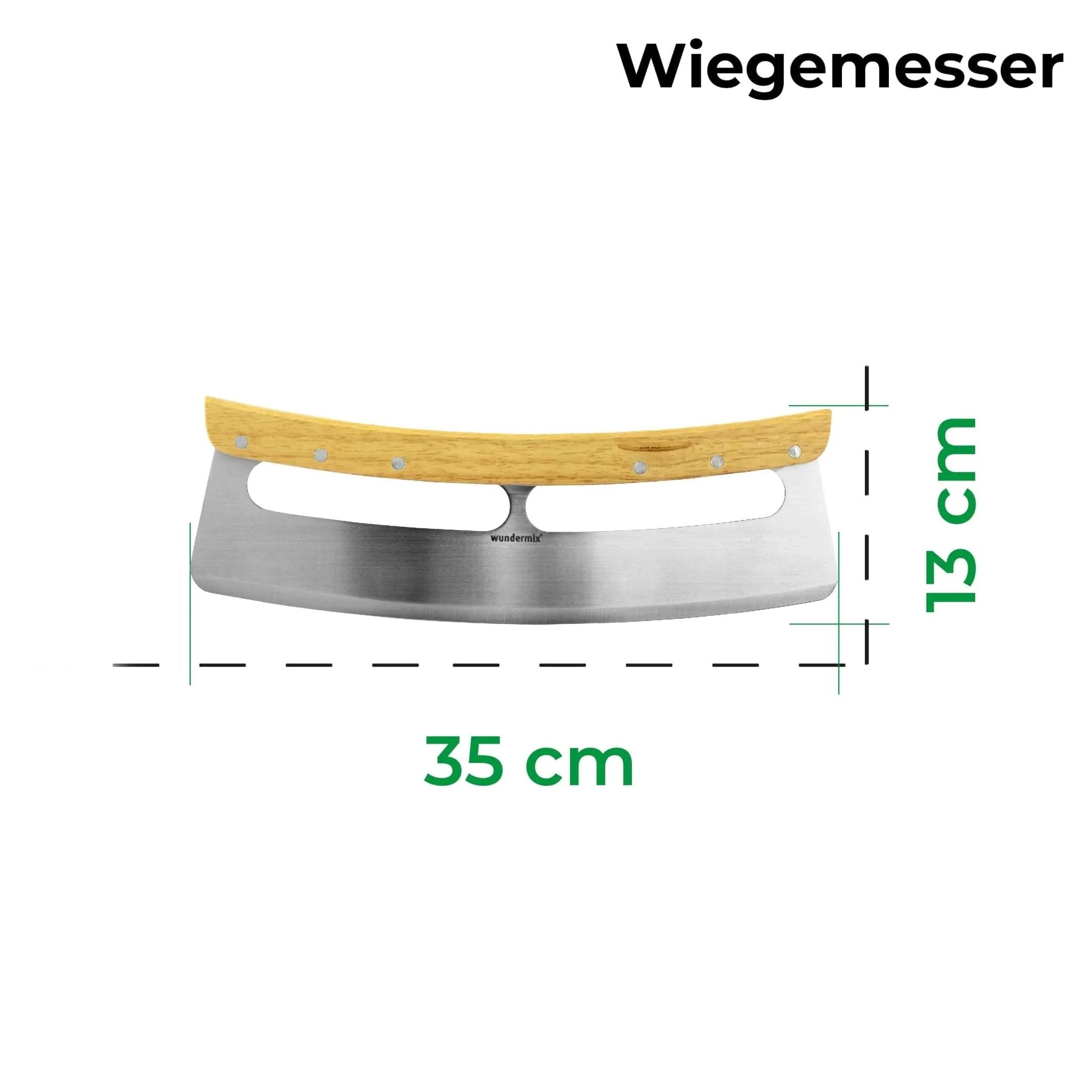 Pizza - Wiegemesser mit Bambus - Holzgriff - Wundermix GmbH
