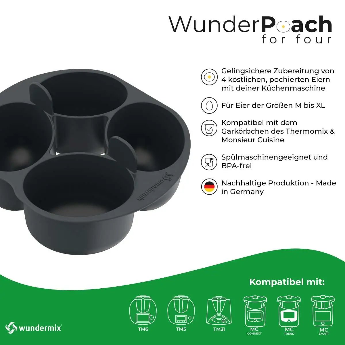WunderPoach® for four | Pochiereinsatz für Thermomix & Monsieur Cuisine - Wundermix GmbH