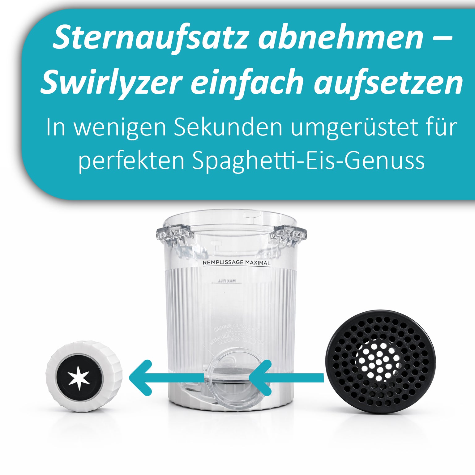 Swirlyzer | Spaghetti-Eis-Aufsatz für Ninja Creami Swirl