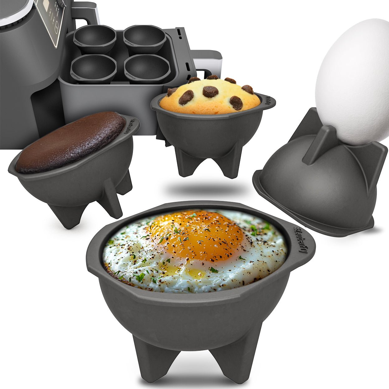 ZauberFry | Pochiereinsätze für Airfryer (4er - Set) - Wundermix GmbH